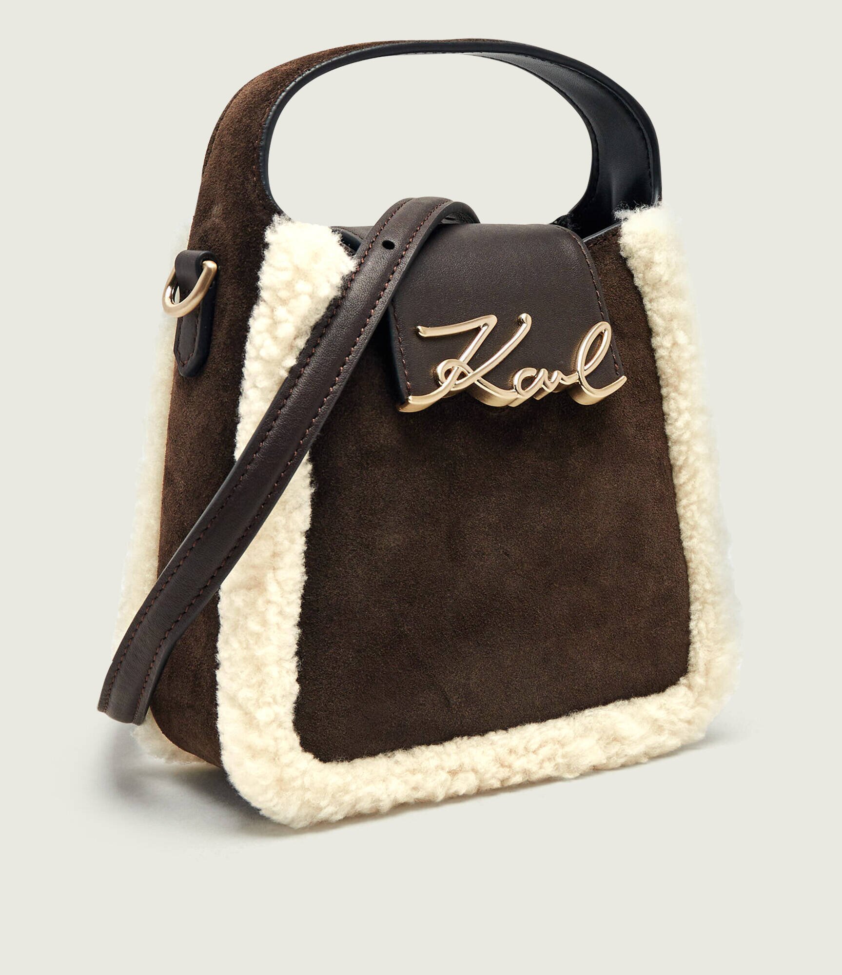 Karl Lagerfeld Cufăr K/Signature | piele întoarsă | shearling