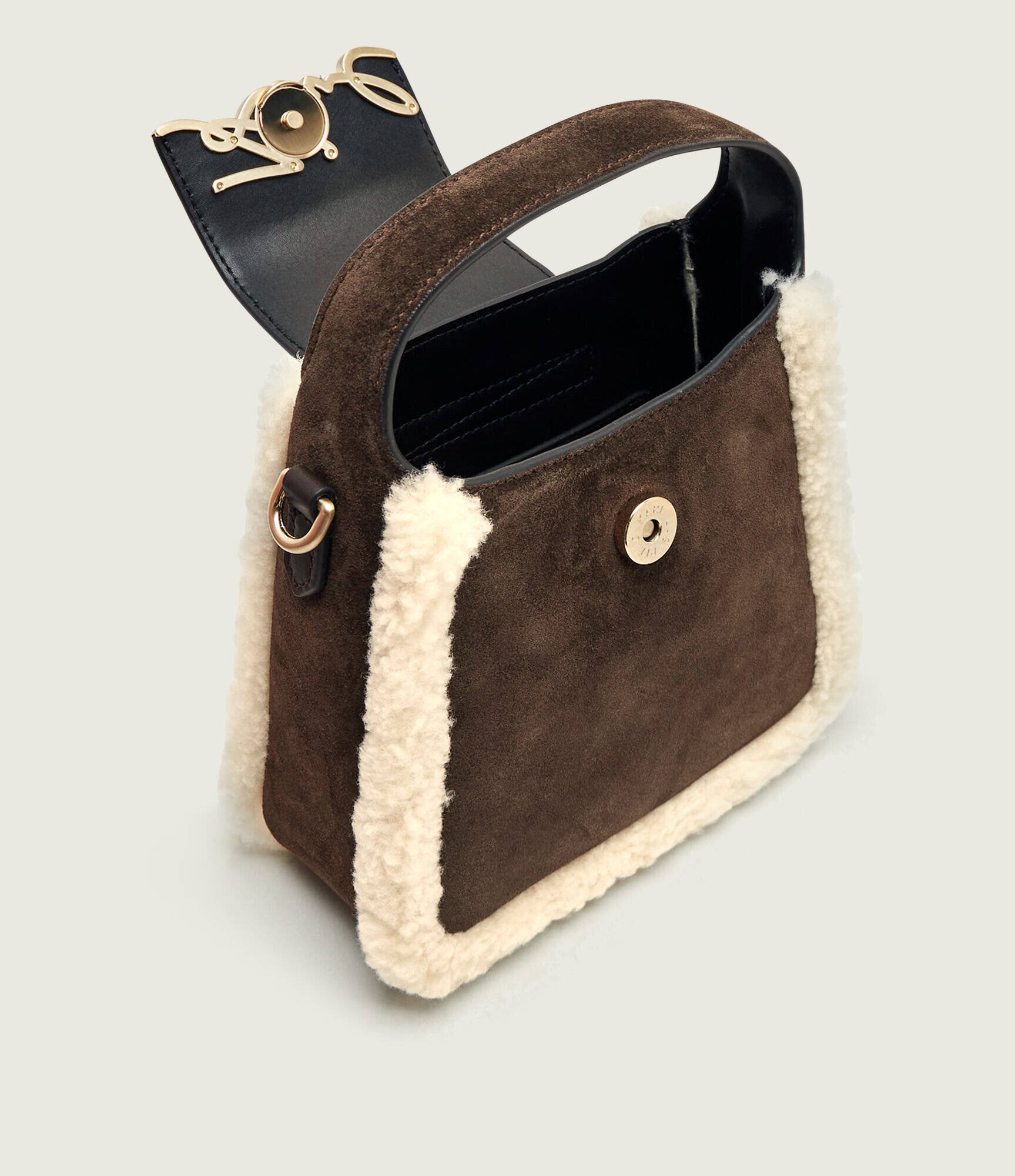 Karl Lagerfeld Cufăr K/Signature | piele întoarsă | shearling