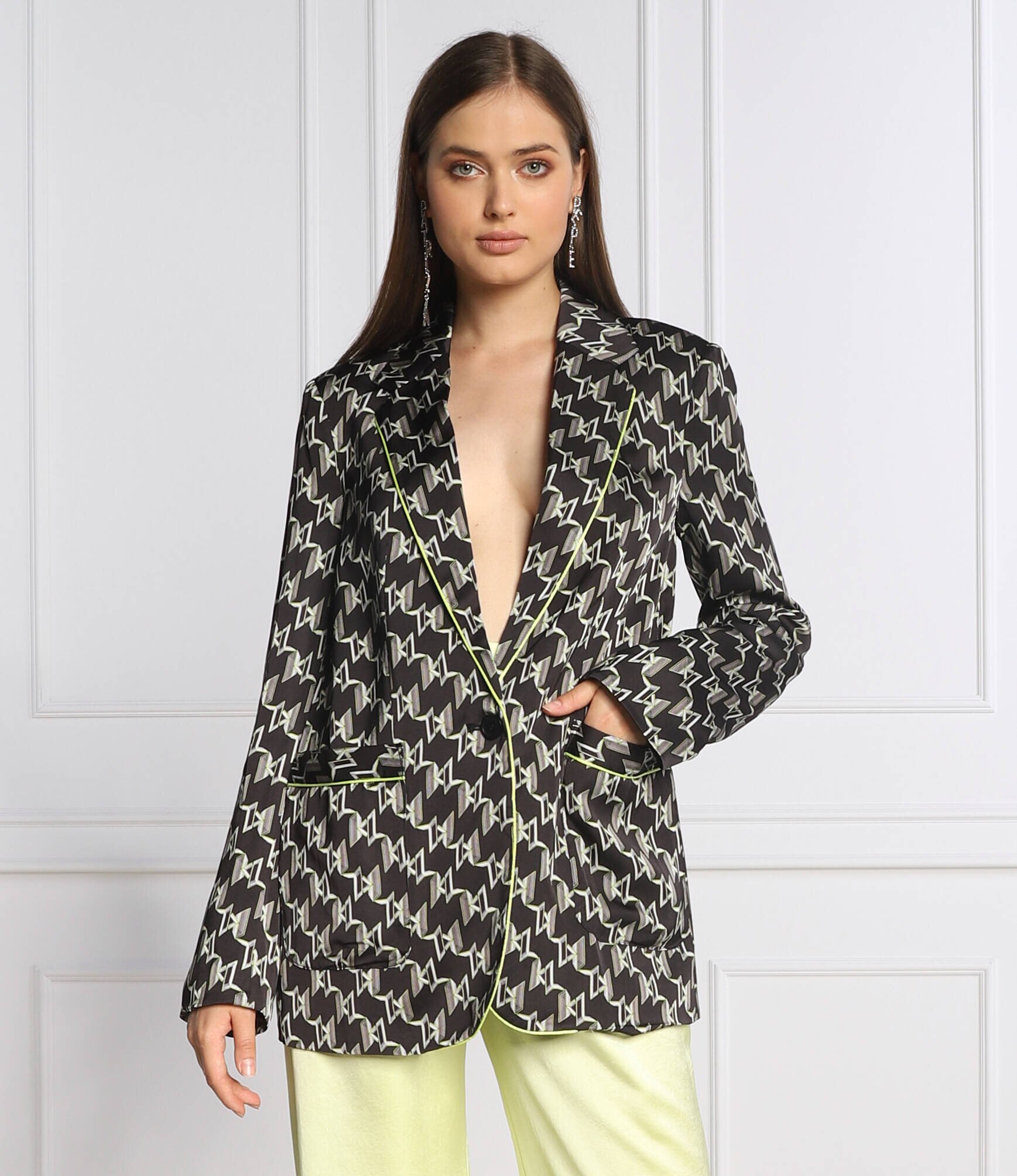Karl Lagerfeld De satin sacou MONOGRAM | Regular Fit