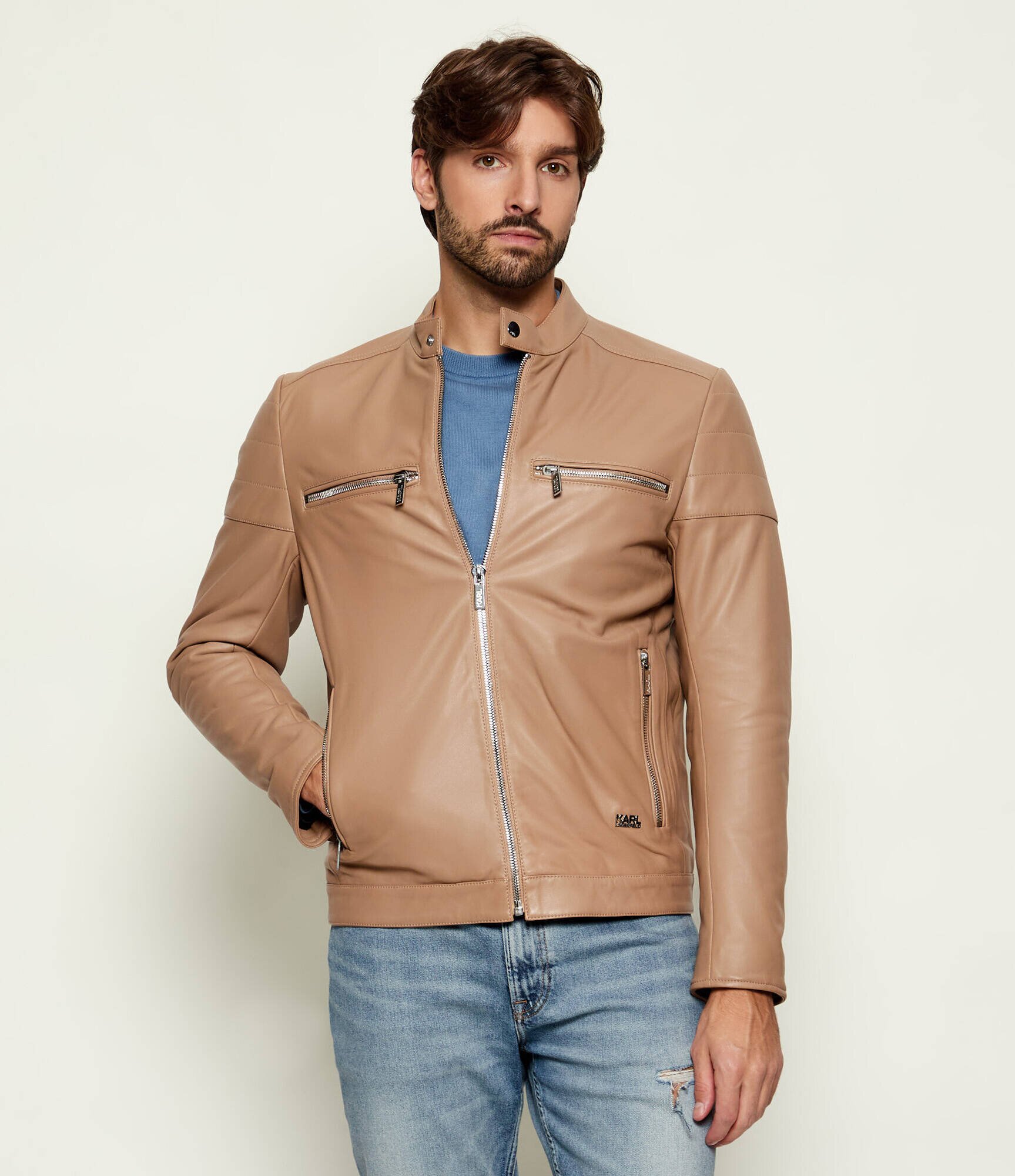 Karl Lagerfeld Geacă de piele | regular fit
