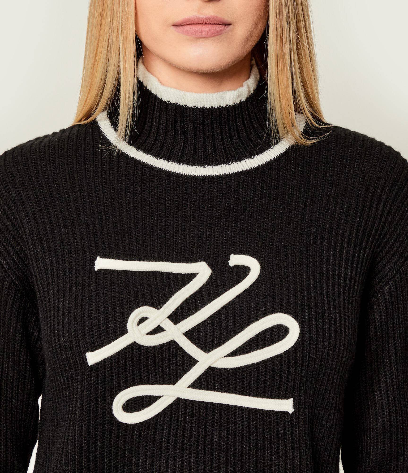 Karl Lagerfeld Guler înalt Soutache Autograph | Loose fit cu adaos de lână