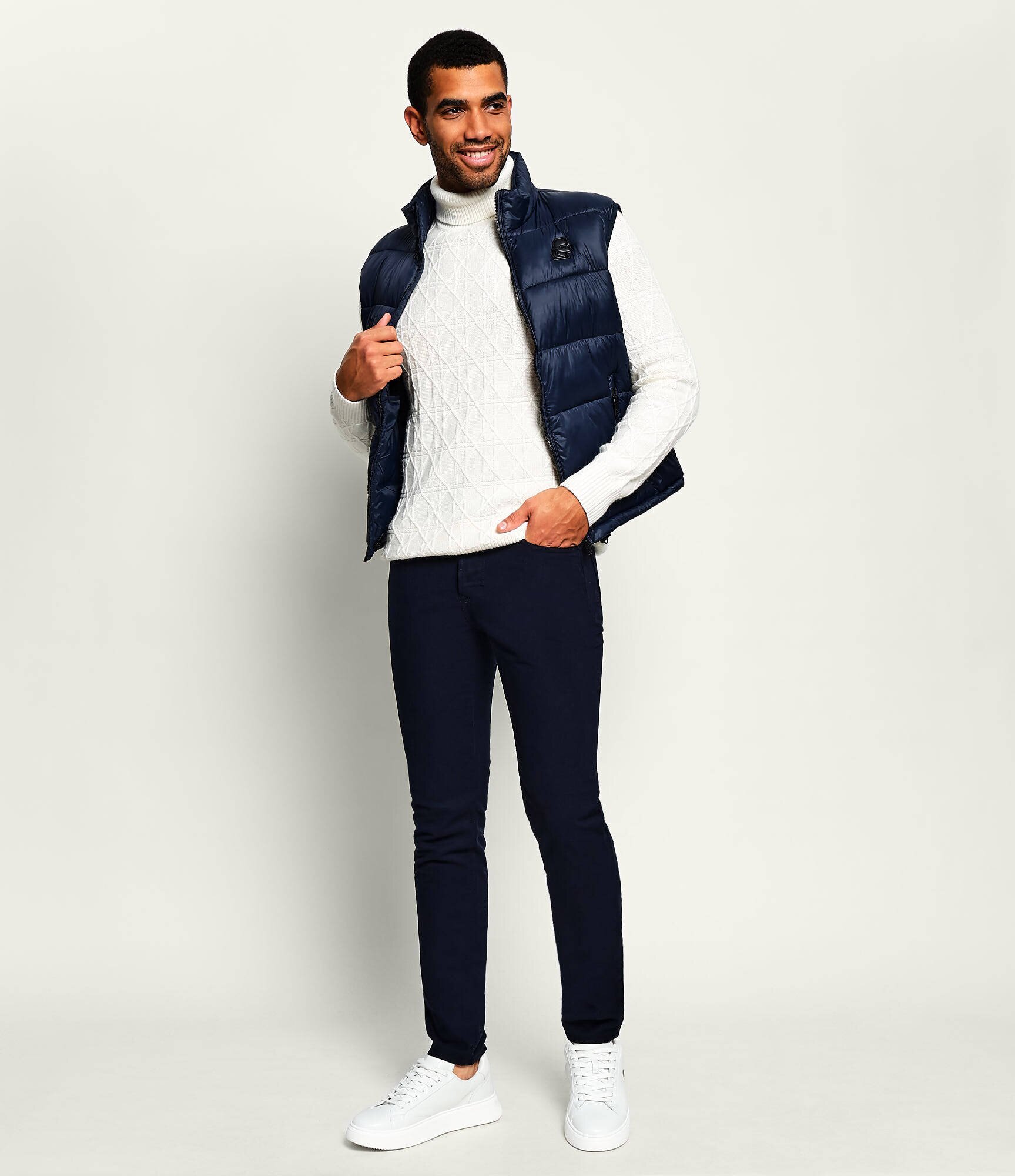 Karl Lagerfeld Pantaloni chino Jim cu adaos de lână | Slim Fit | mid waist