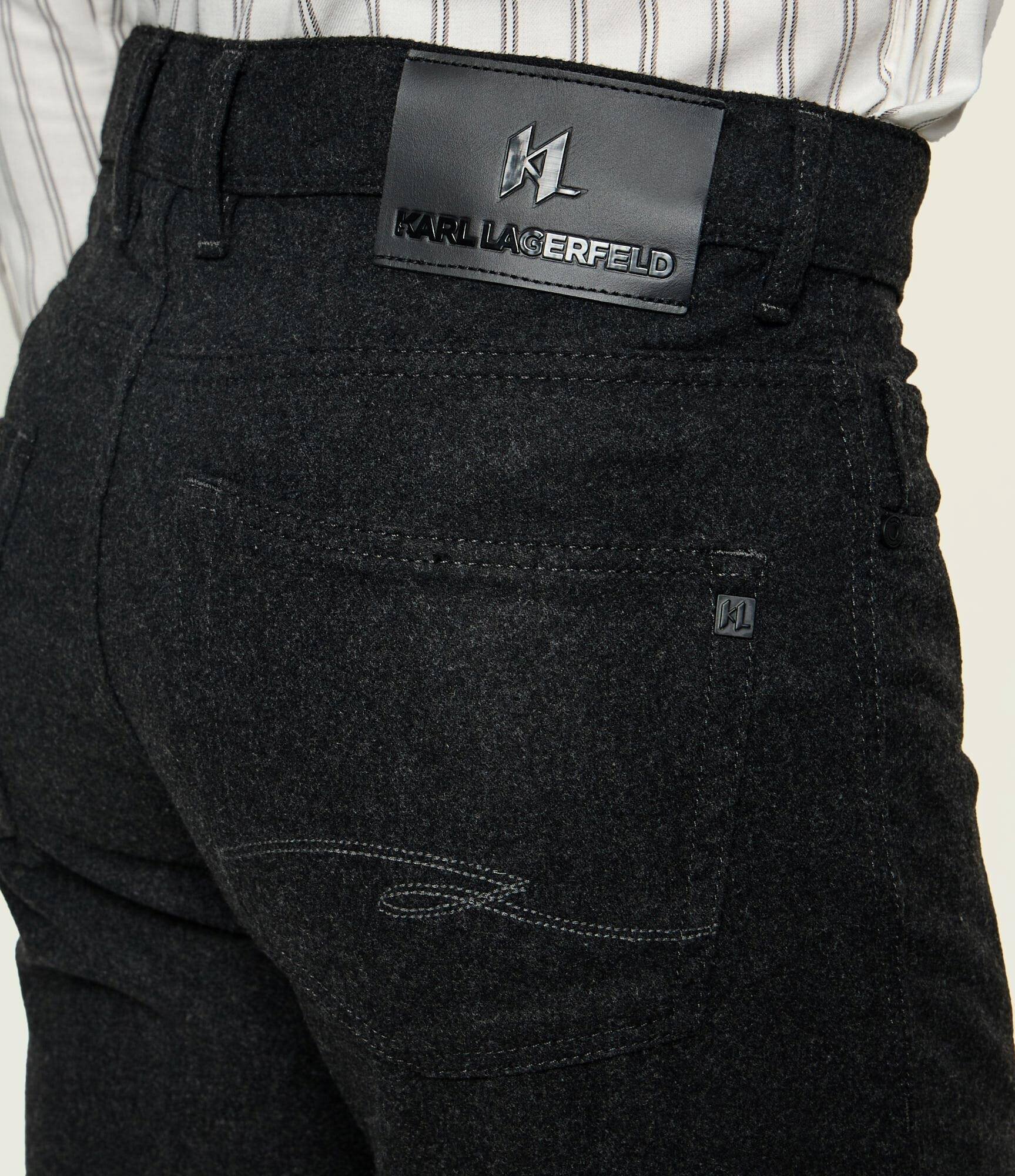 Karl Lagerfeld Pantaloni Jim cu adaos de lână | Tapered fit | mid waist