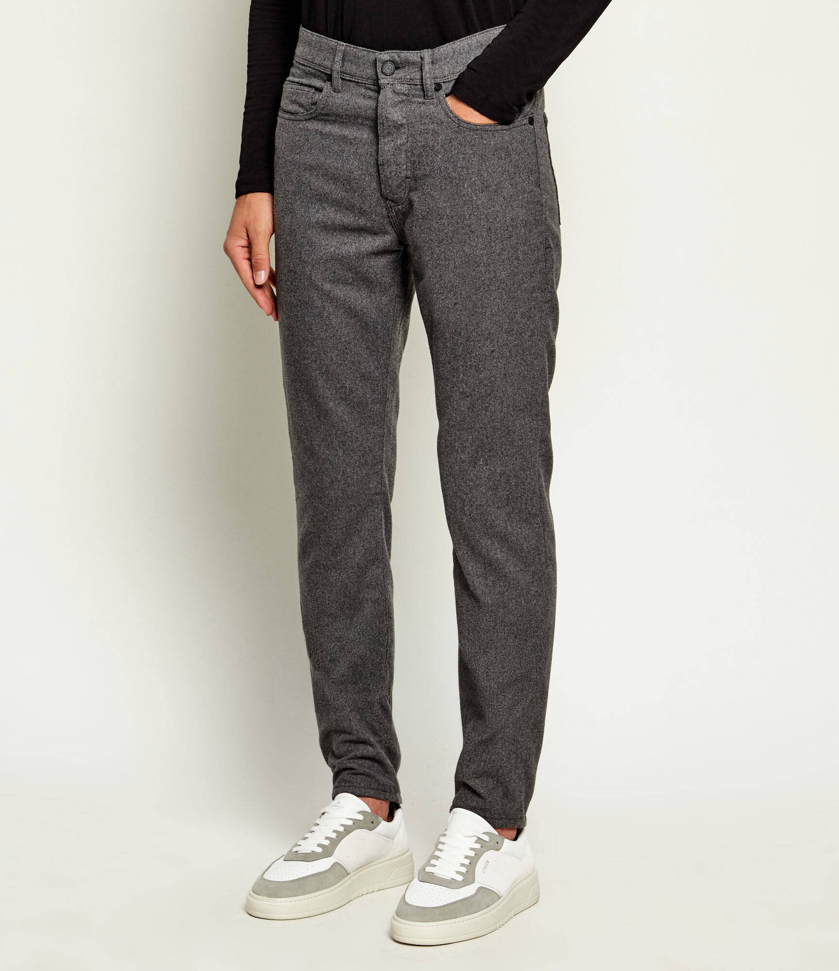 Karl Lagerfeld Pantaloni Jim cu adaos de lână | Tapered fit | mid waist
