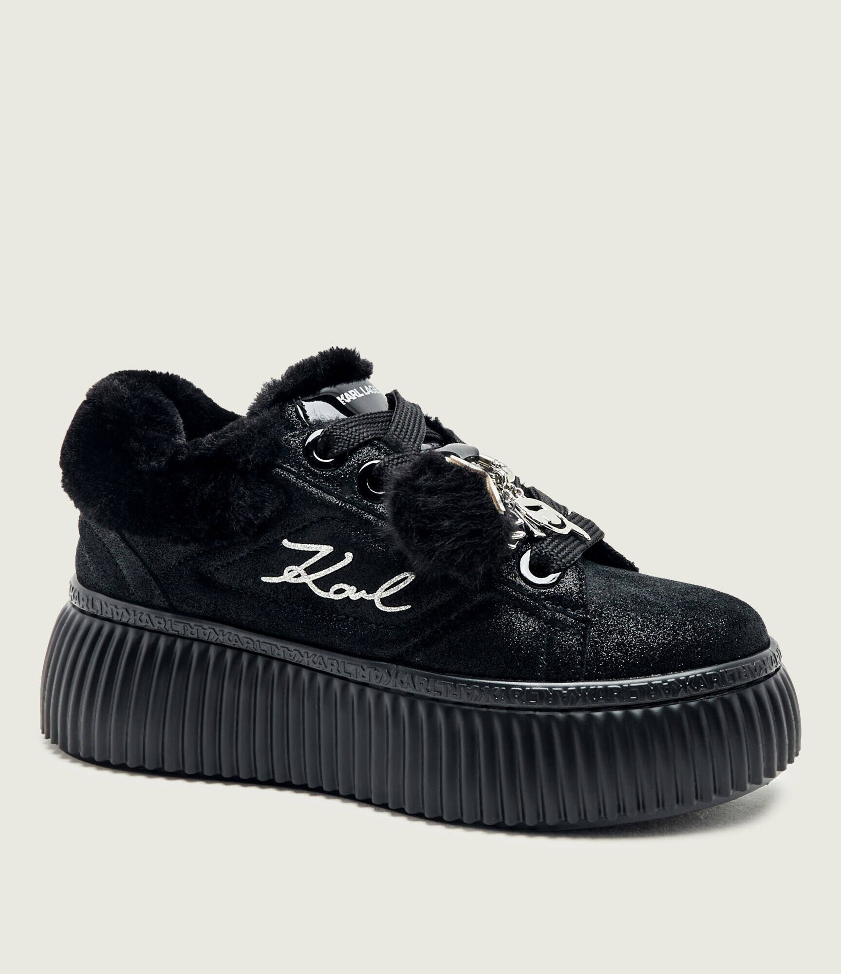 Karl Lagerfeld Sneakers Kreeper Lo Embro PomPom Lo | shearling | piele întoarsă