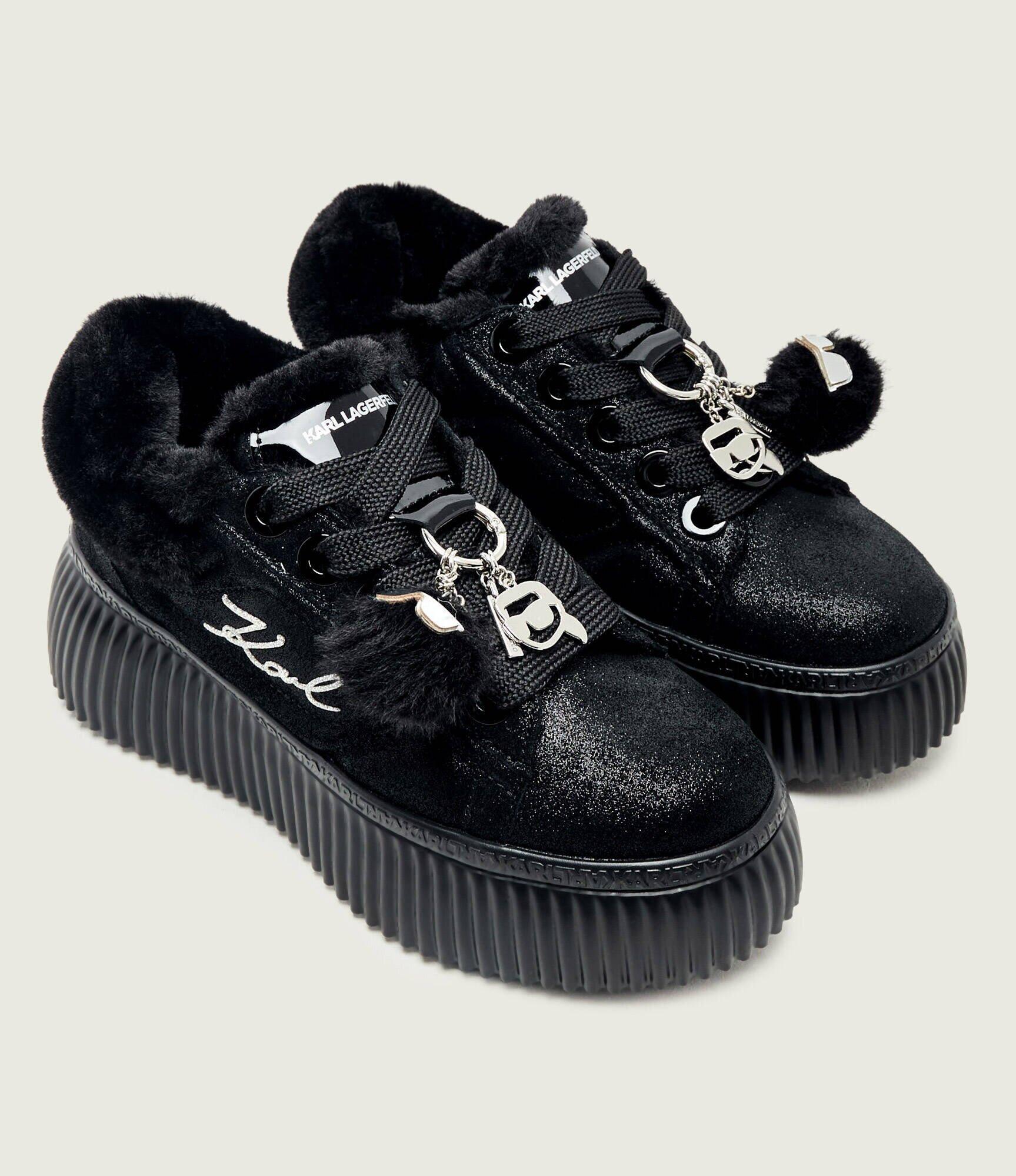 Karl Lagerfeld Sneakers Kreeper Lo Embro PomPom Lo | shearling | piele întoarsă
