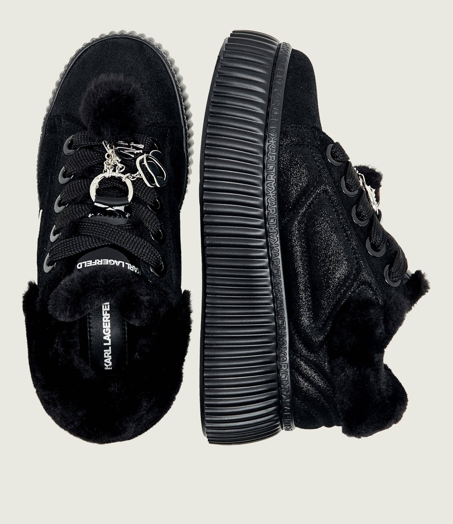 Karl Lagerfeld Sneakers Kreeper Lo Embro PomPom Lo | shearling | piele întoarsă