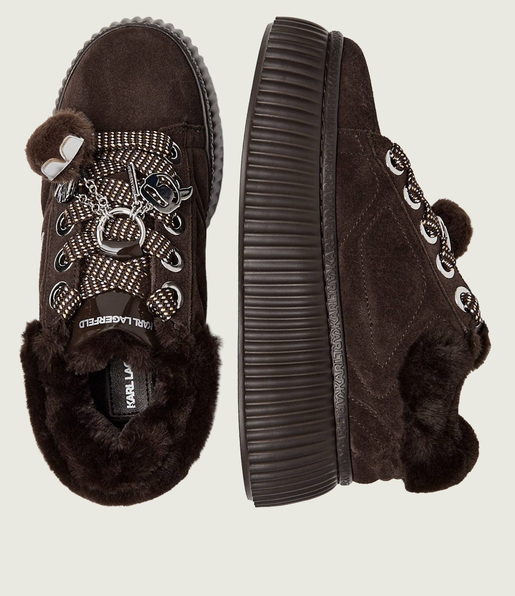 Karl Lagerfeld Sneakers Kreeper Lo Embro PomPom Lo | shearling | piele întoarsă