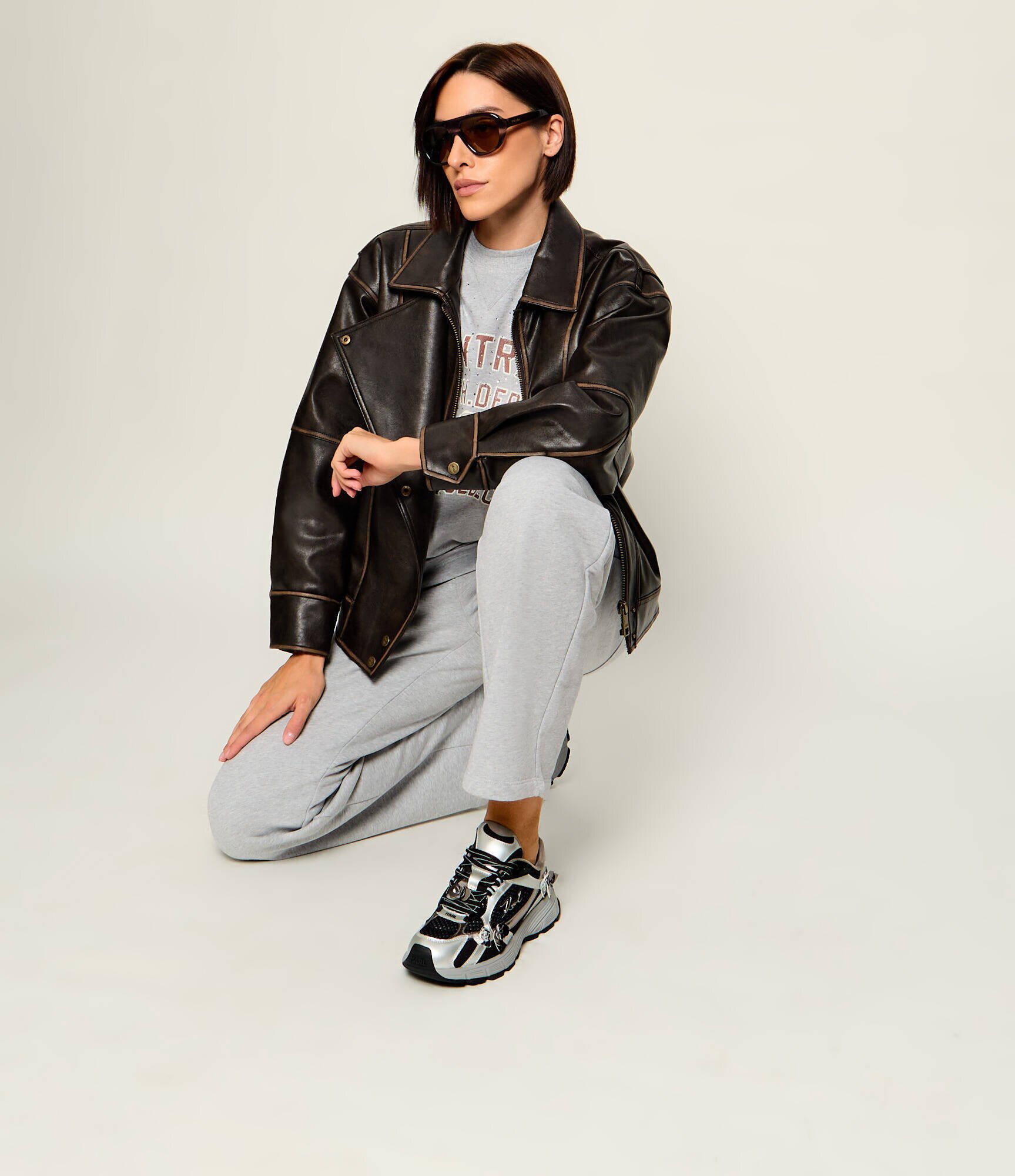 Karl Lagerfeld Sneakers Orion cu adaos de piele