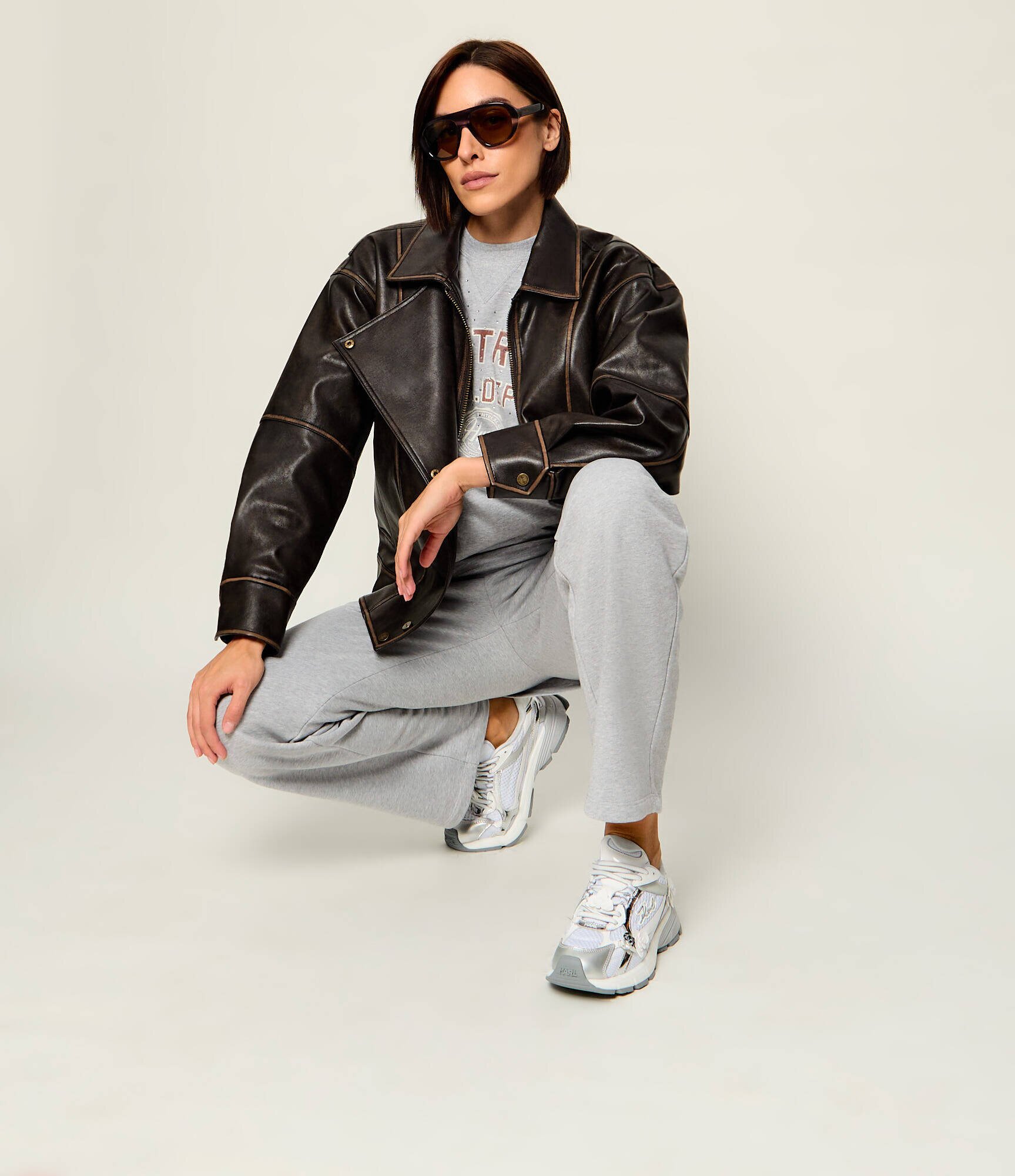 Karl Lagerfeld Sneakers Orion cu adaos de piele