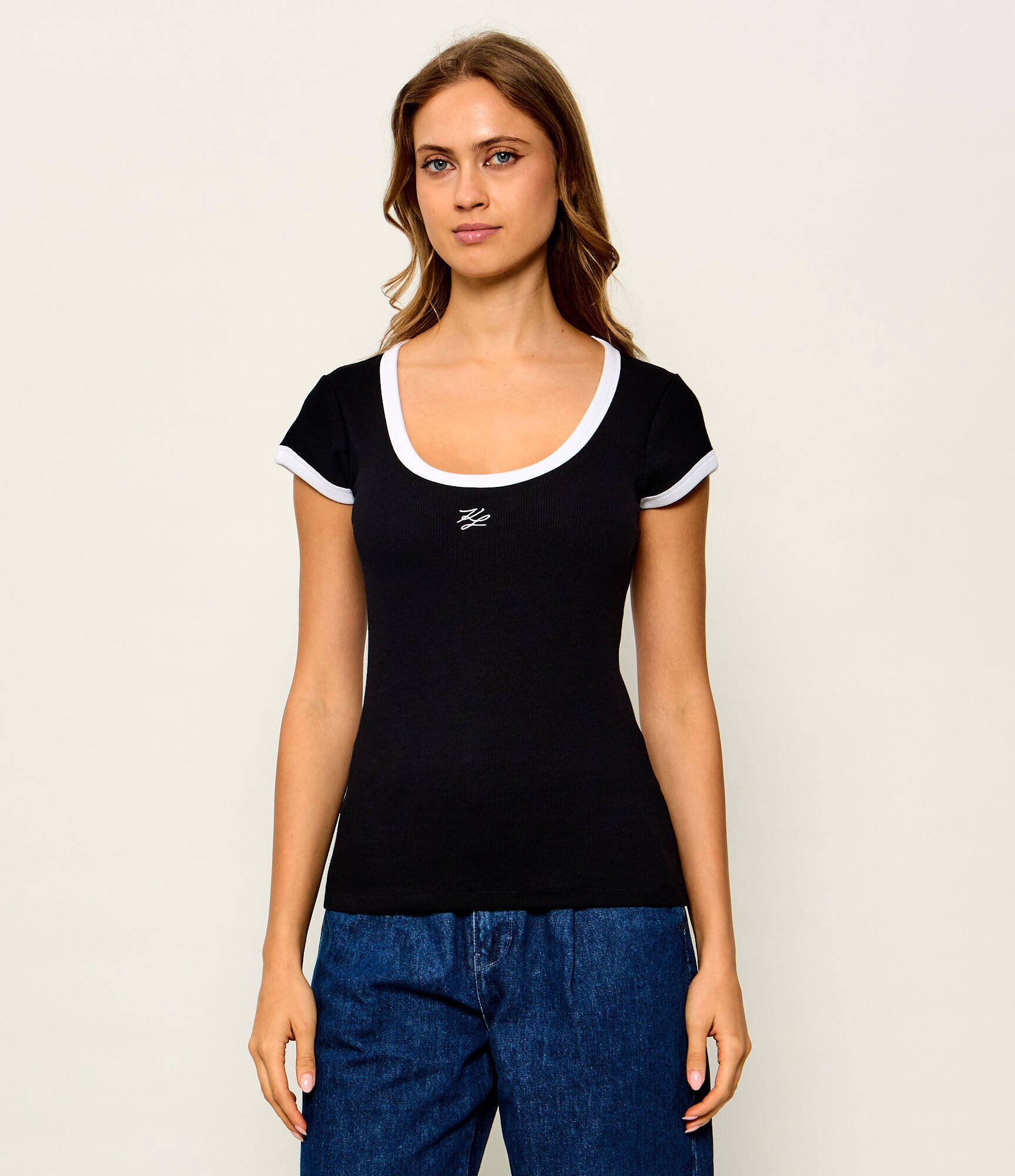 Karl Lagerfeld Tricou Contrast | Slim Fit