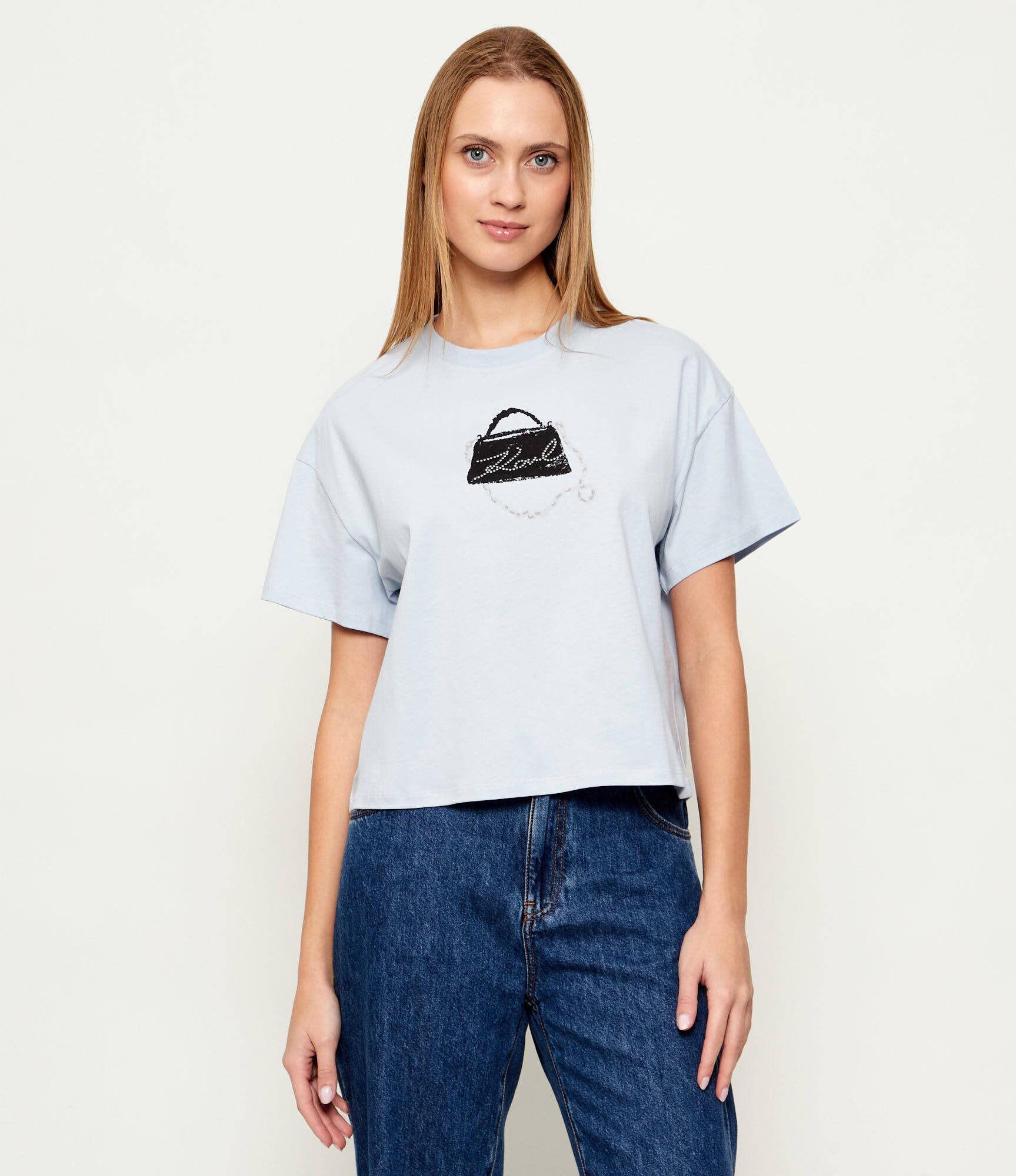 Karl Lagerfeld Tricou Signature bag | Oversize fit