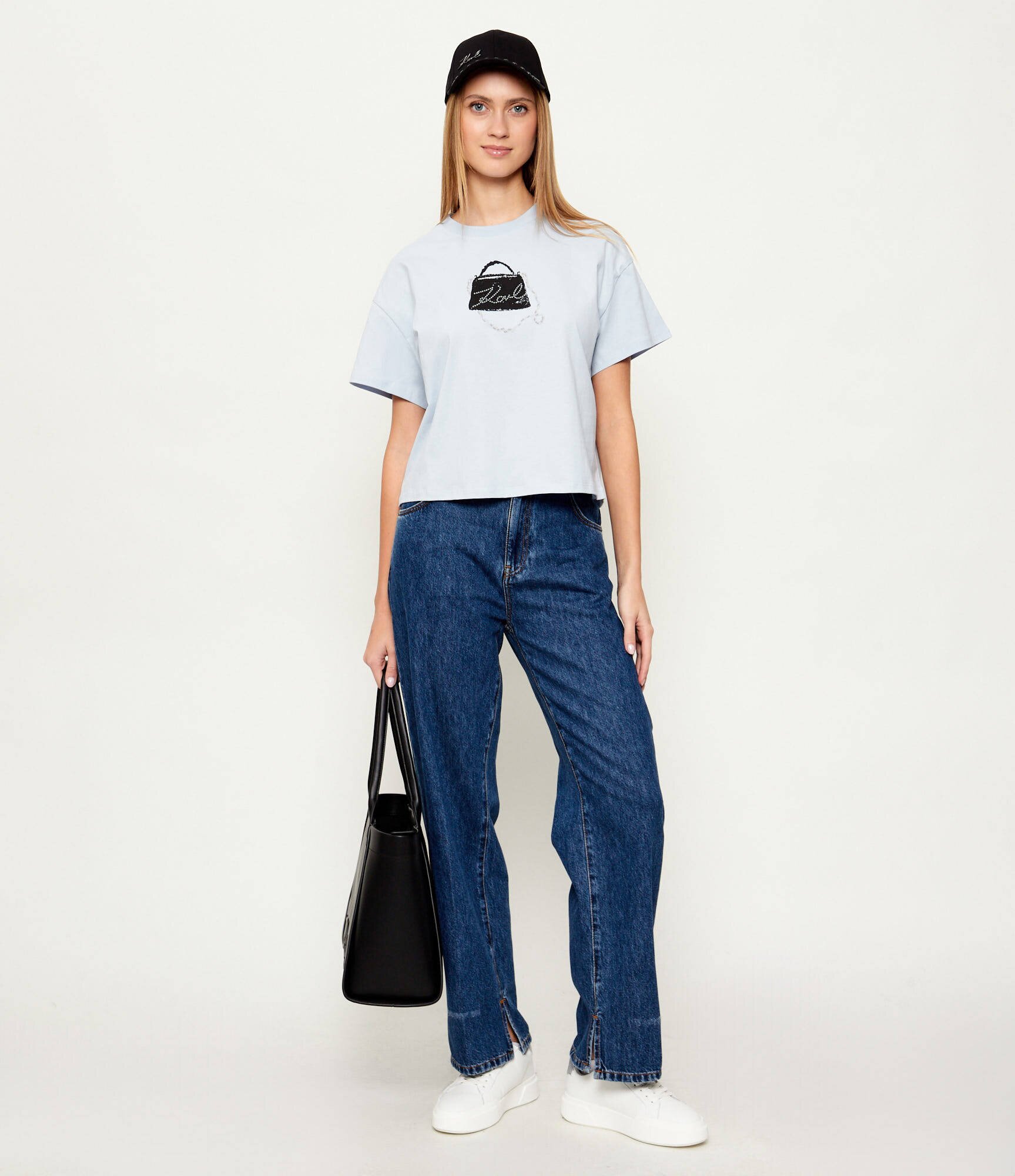 Karl Lagerfeld Tricou Signature bag | Oversize fit