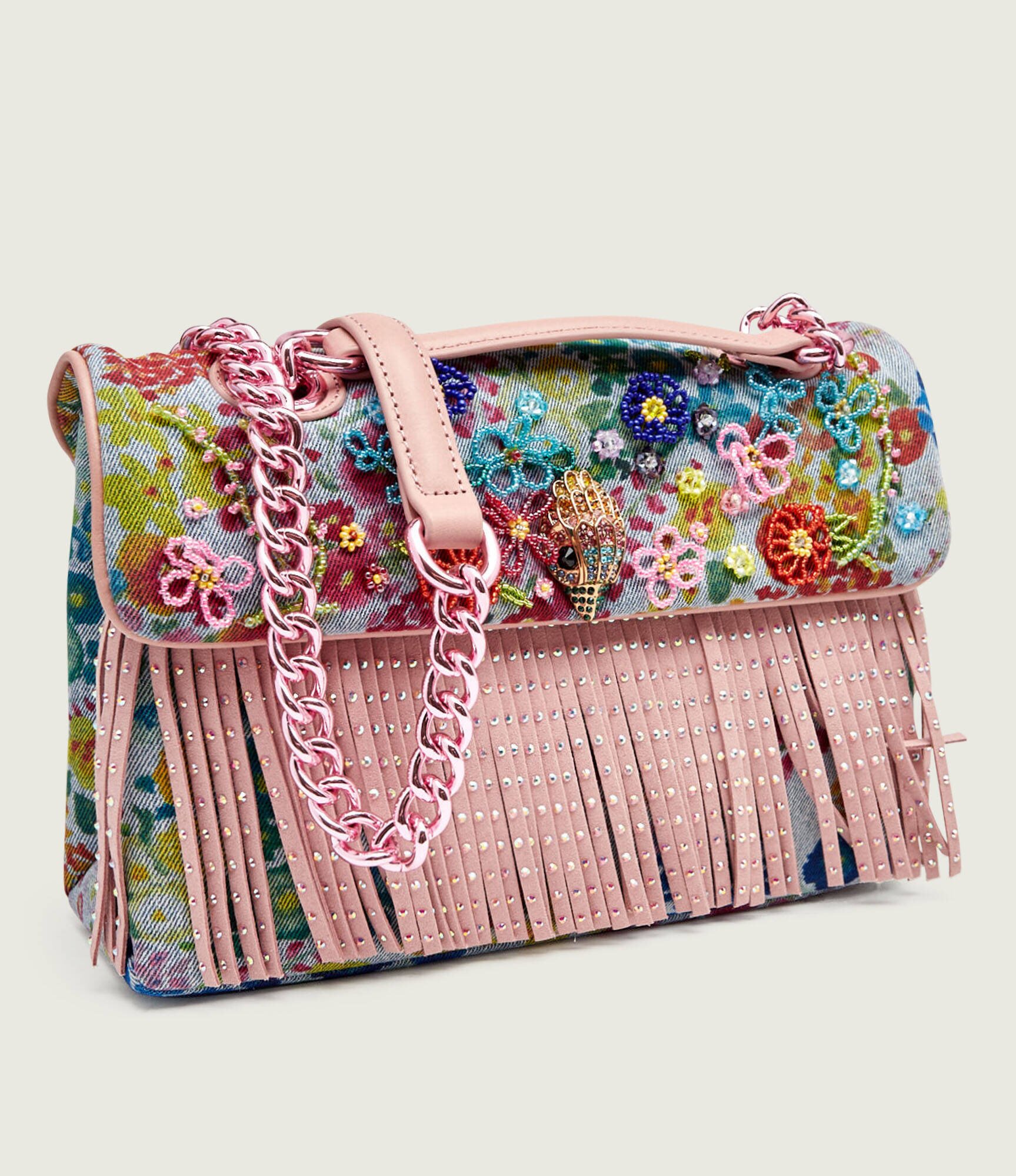 Kurt Geiger De blugi geantă pe umăr Kensington Fringe | piele întoarsă
