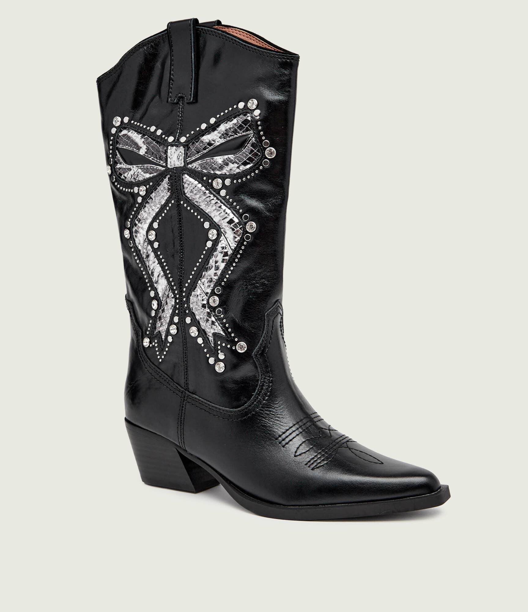 Kurt Geiger De piele cizme cowboy Rodeo Bow