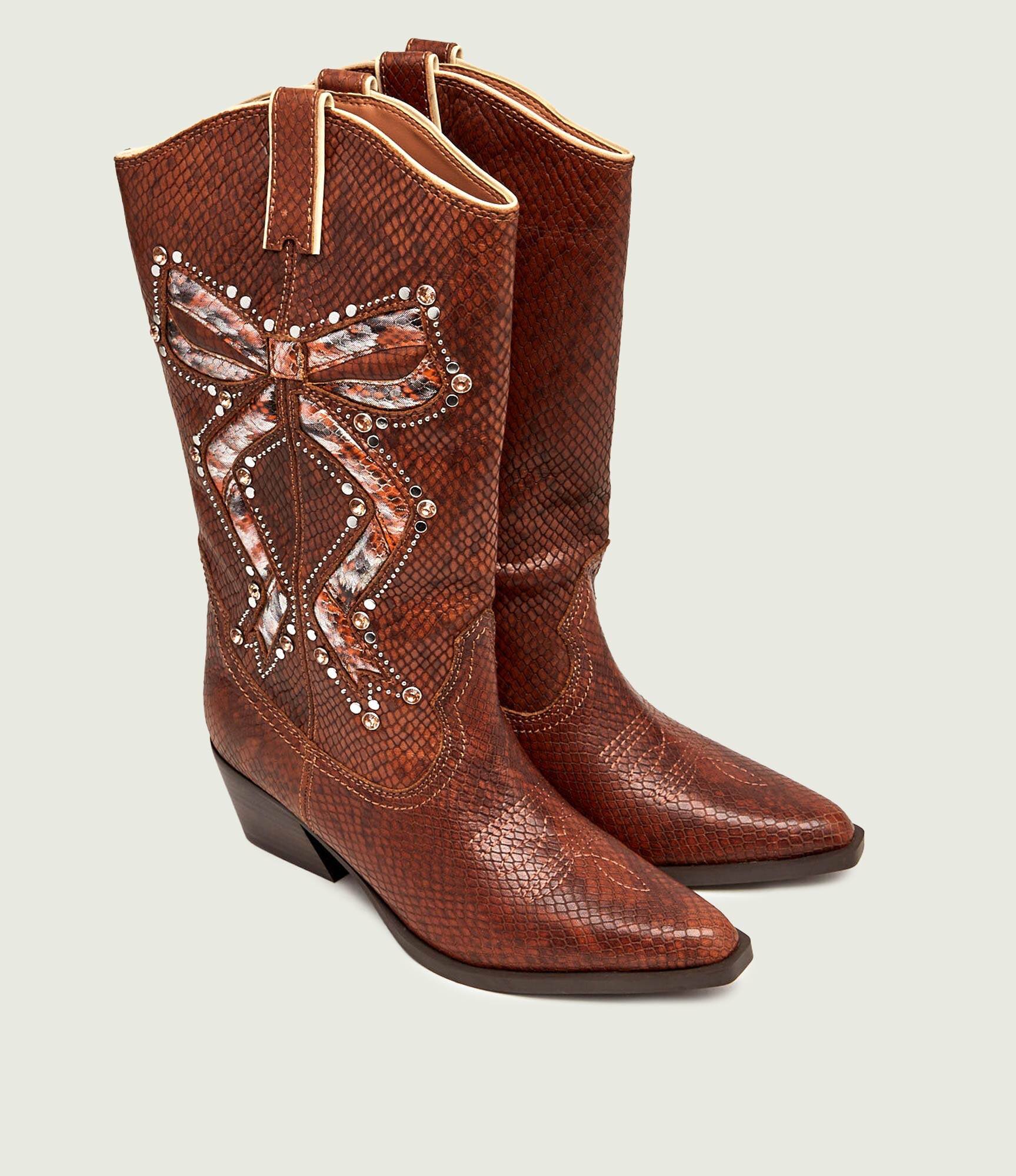 Kurt Geiger De piele cizme cowboy Rodeo Bow