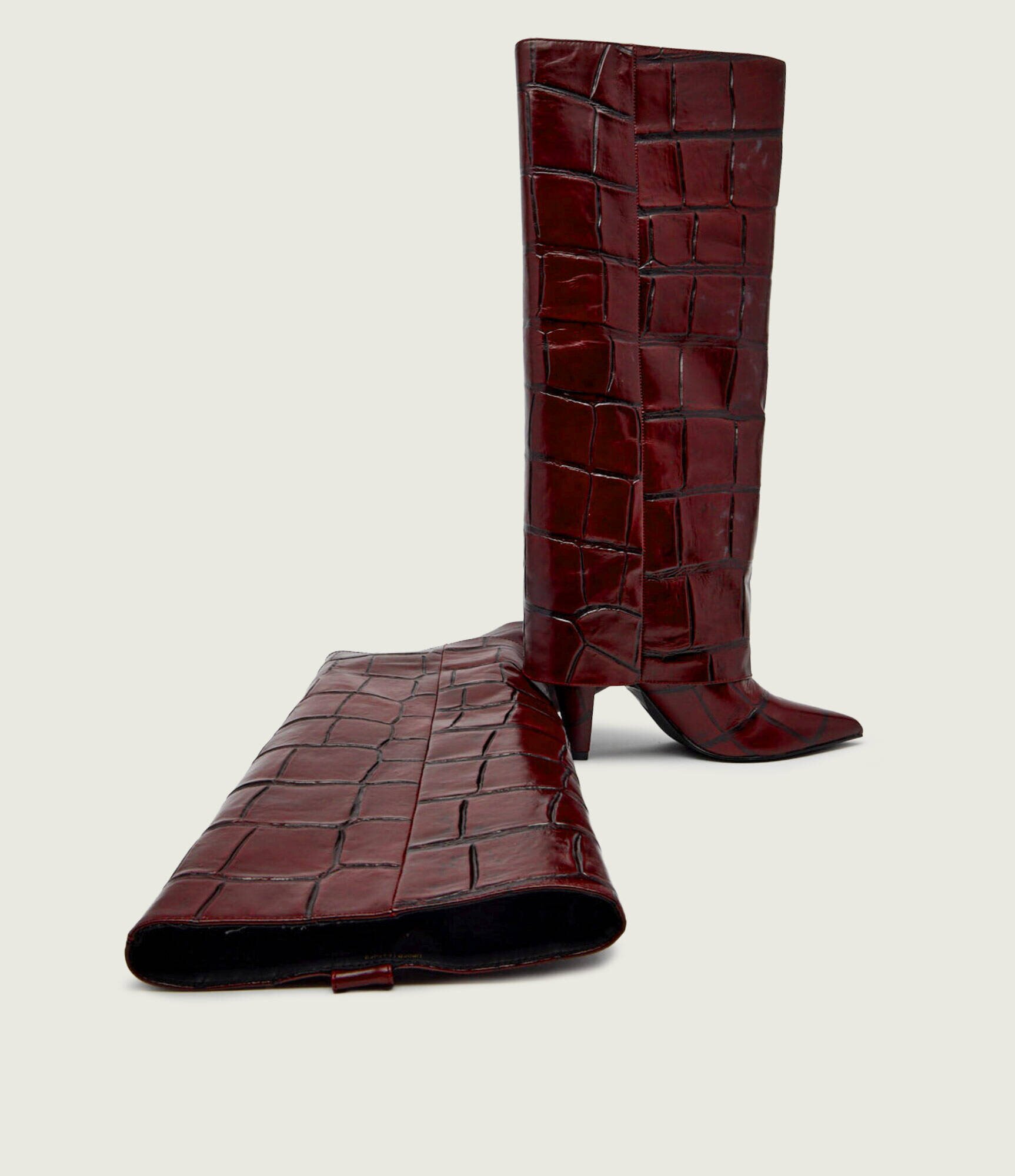 Kurt Geiger De piele cizme cu toc FOLD OVER