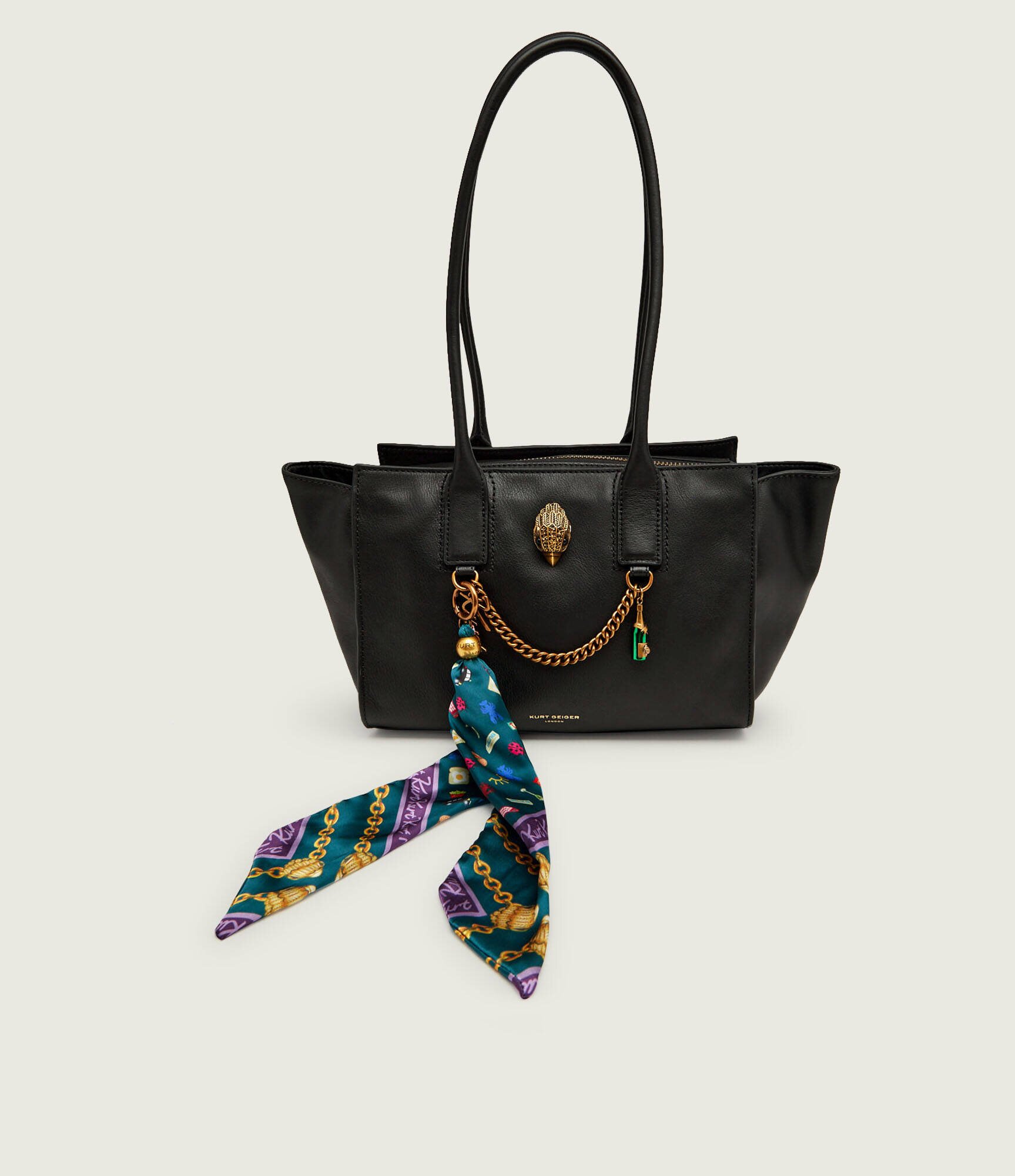 Kurt Geiger De piele geantă pe umăr + eșarfă pătrată Sloane