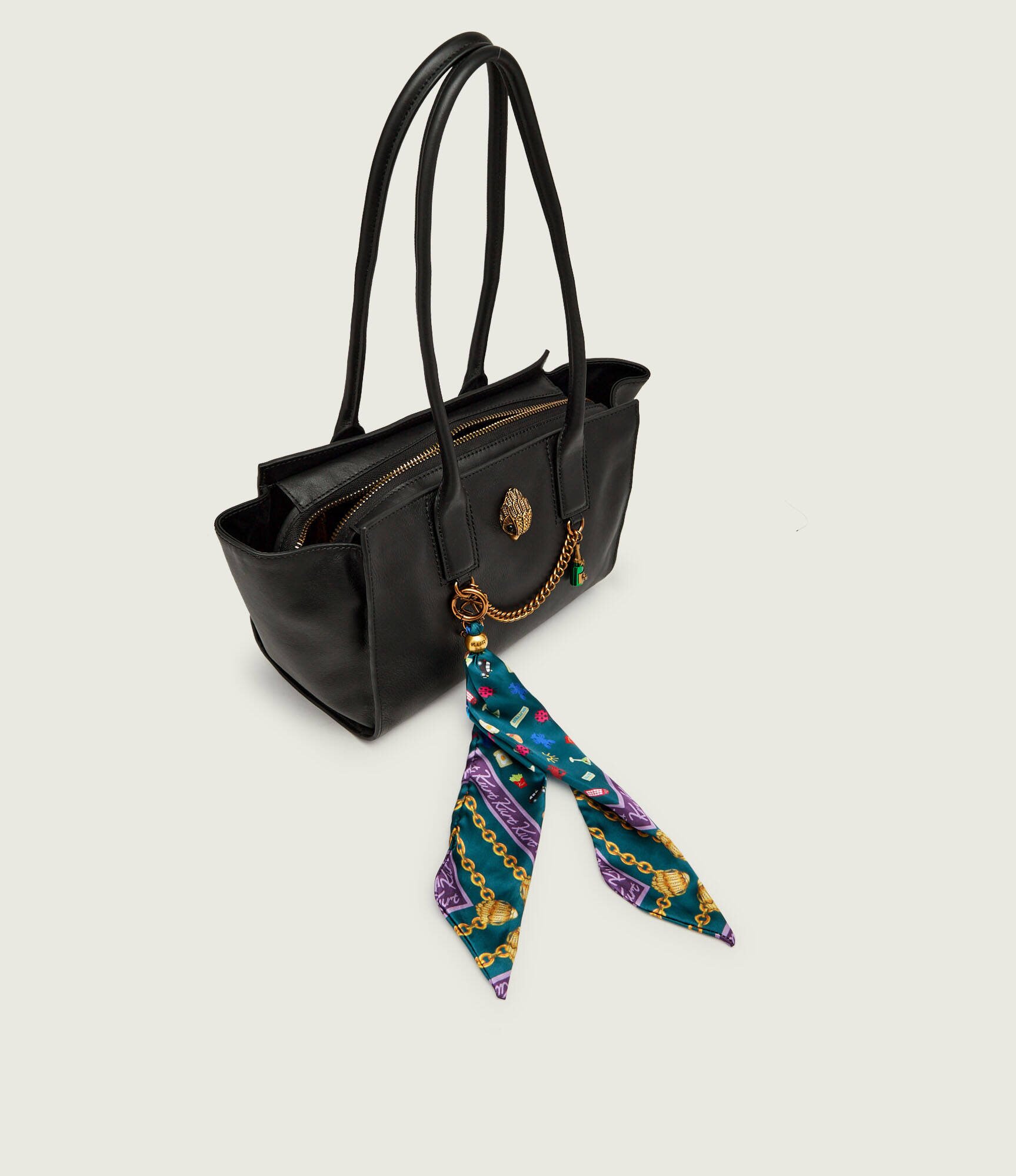 Kurt Geiger De piele geantă pe umăr + eșarfă pătrată Sloane