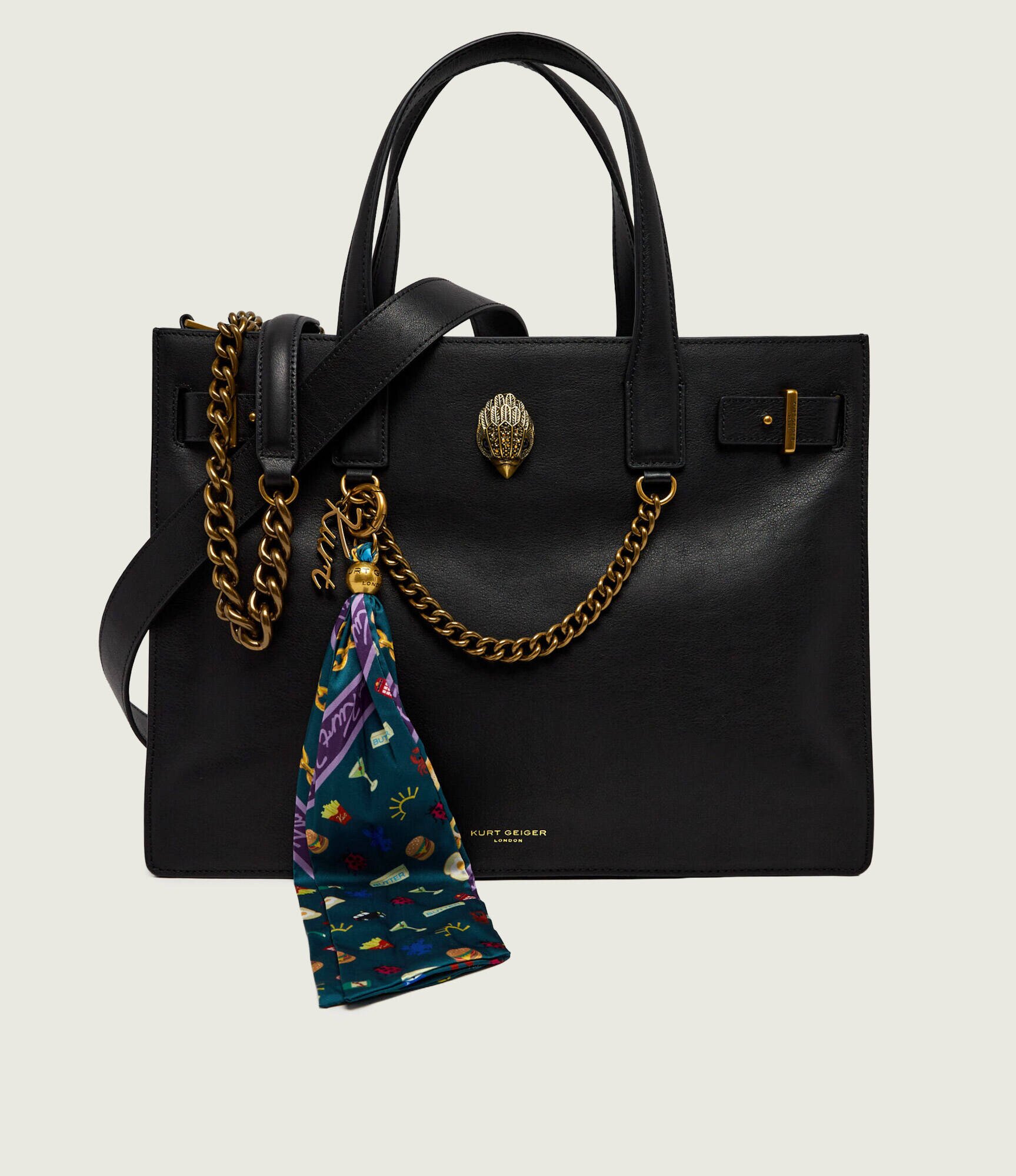 Kurt Geiger De piele geantă shopper + eșarfă pătrată The Sloane