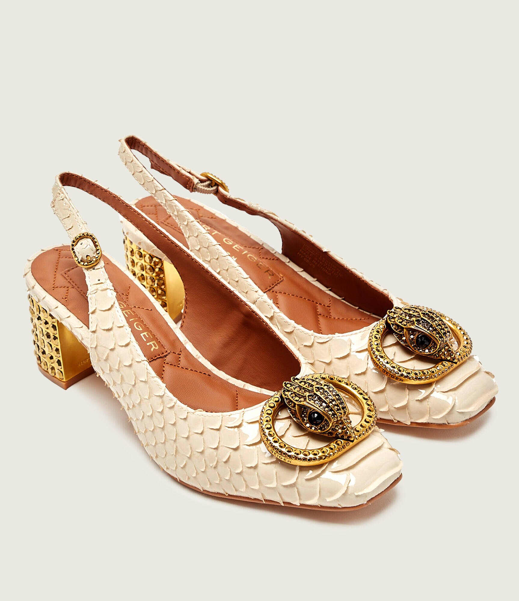 Kurt Geiger De piele pantofi cu toc CHELSEA BLOCK SLIN