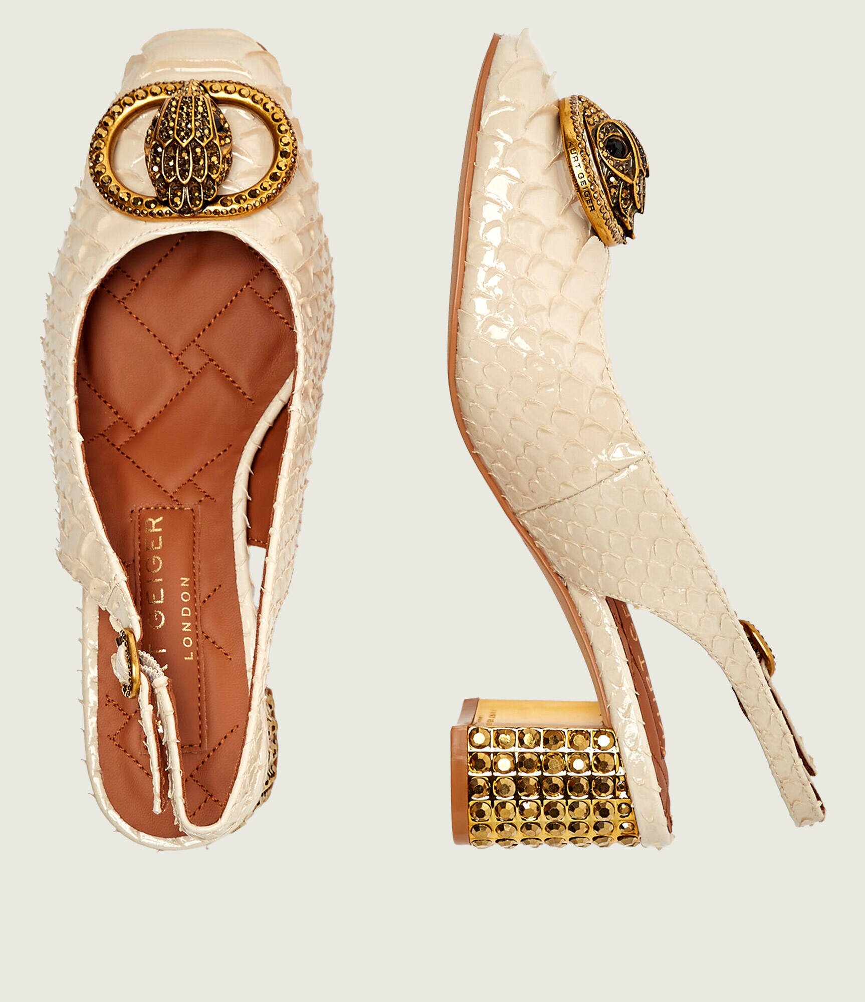 Kurt Geiger De piele pantofi cu toc CHELSEA BLOCK SLIN