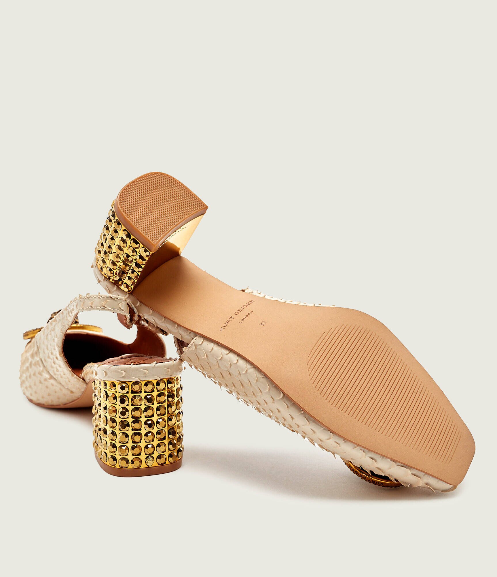 Kurt Geiger De piele pantofi cu toc CHELSEA BLOCK SLIN