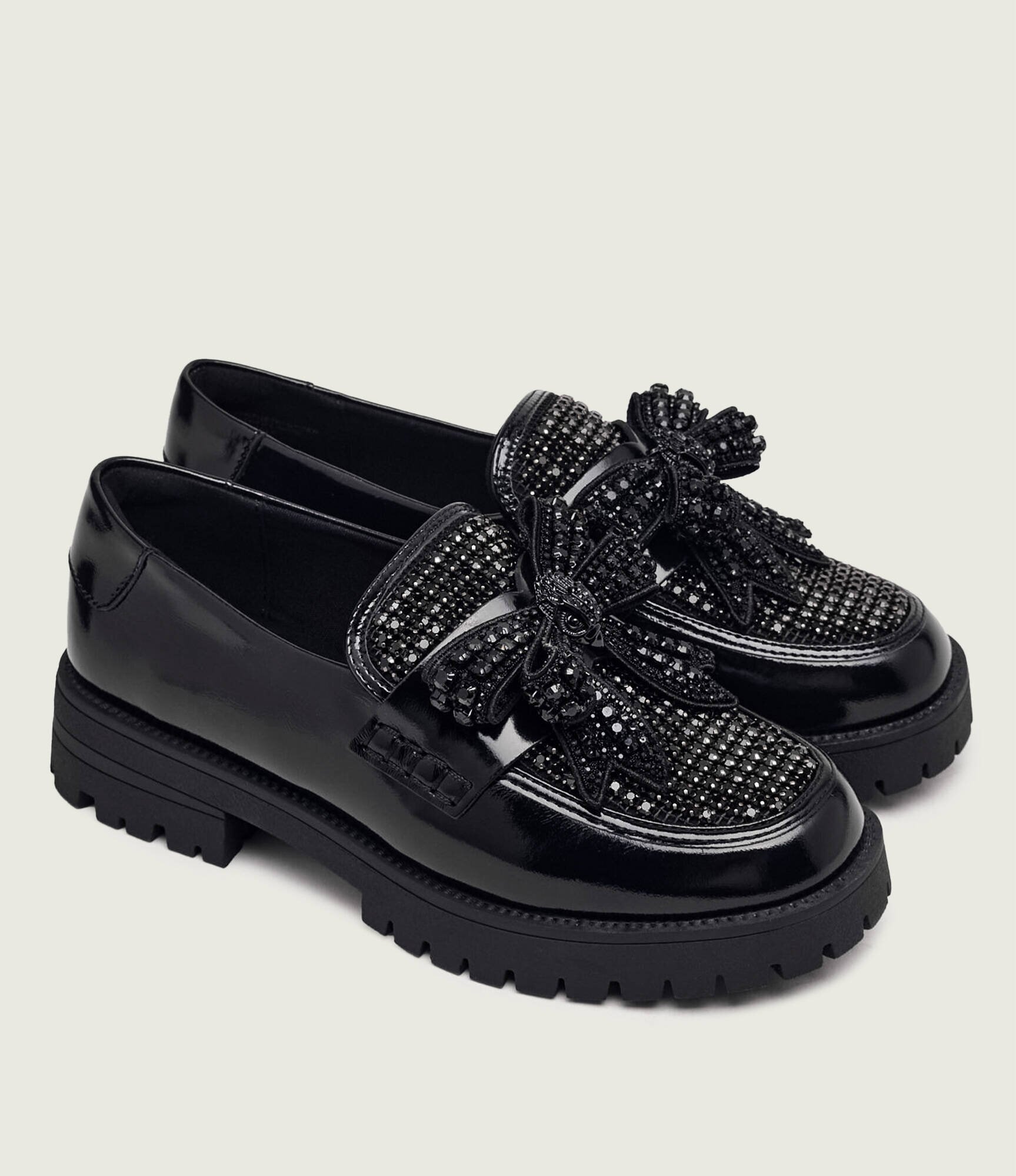 Kurt Geiger De piele pantofi loafer Bow Crystal