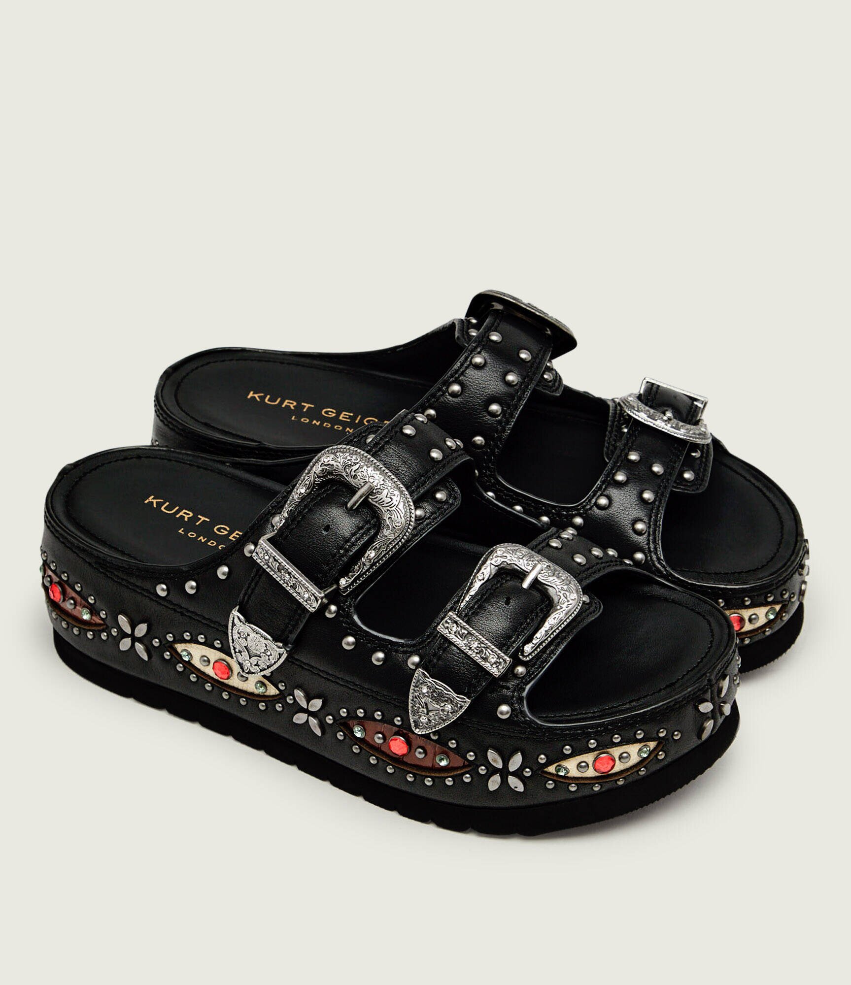 Kurt Geiger De piele șlapi Western Buckle
