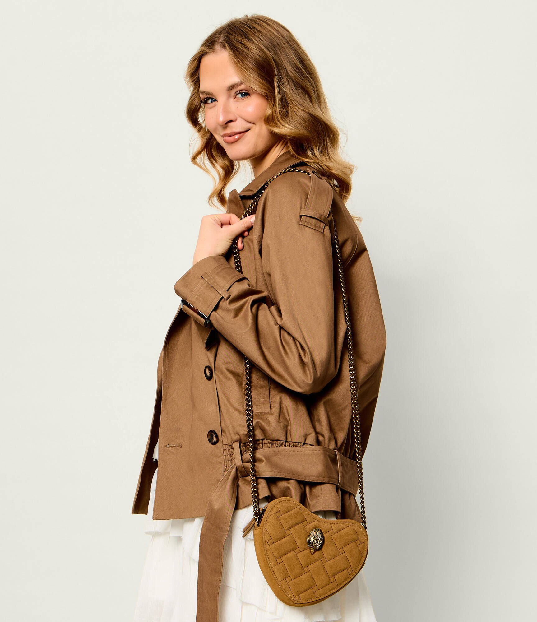 Kurt Geiger Geantă poștaș Kensington Heart | piele întoarsă