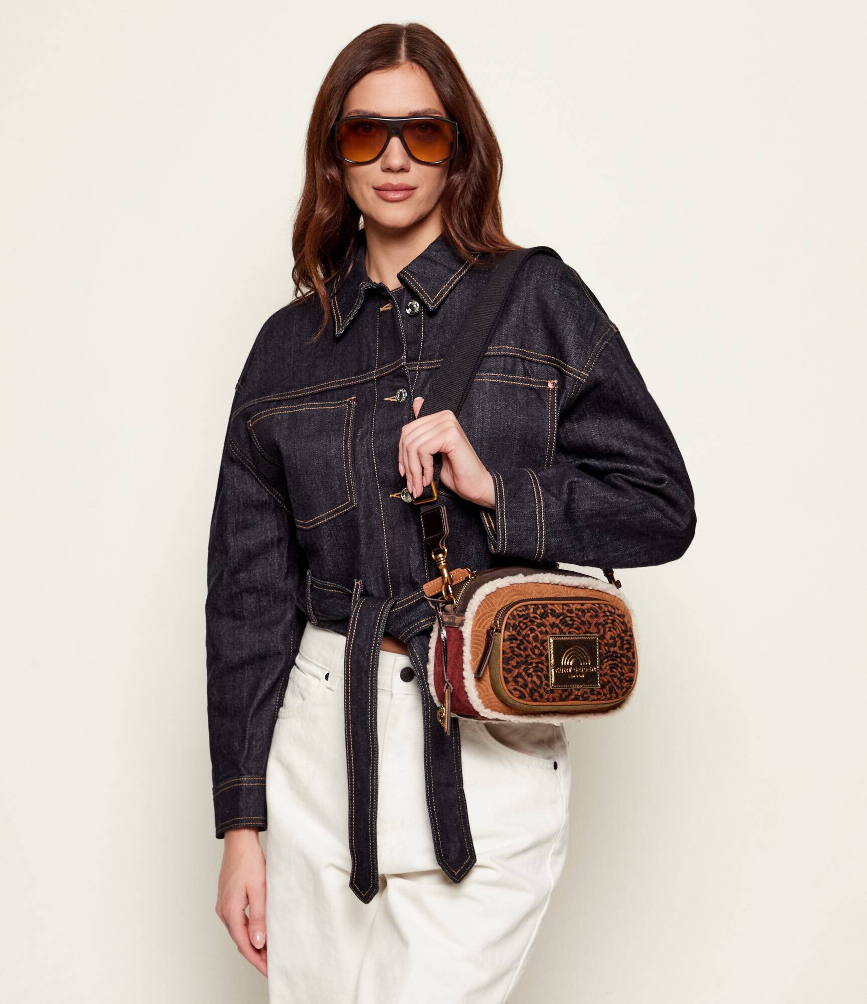 Kurt Geiger Geantă poștaș SOUTHBANK | piele întoarsă | shearling