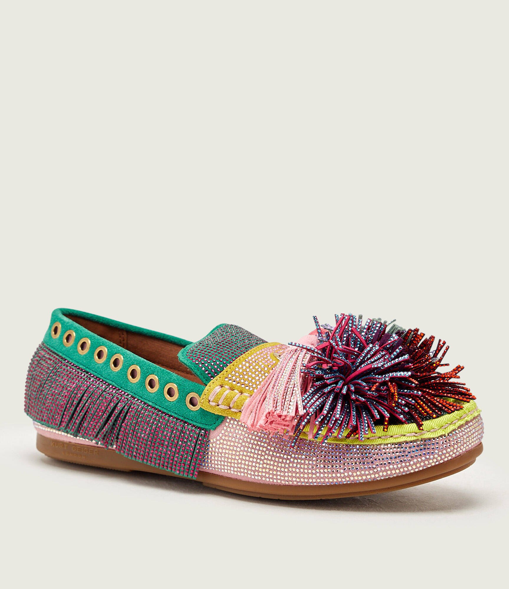 Kurt Geiger Mocasini Pom Pom | piele întoarsă