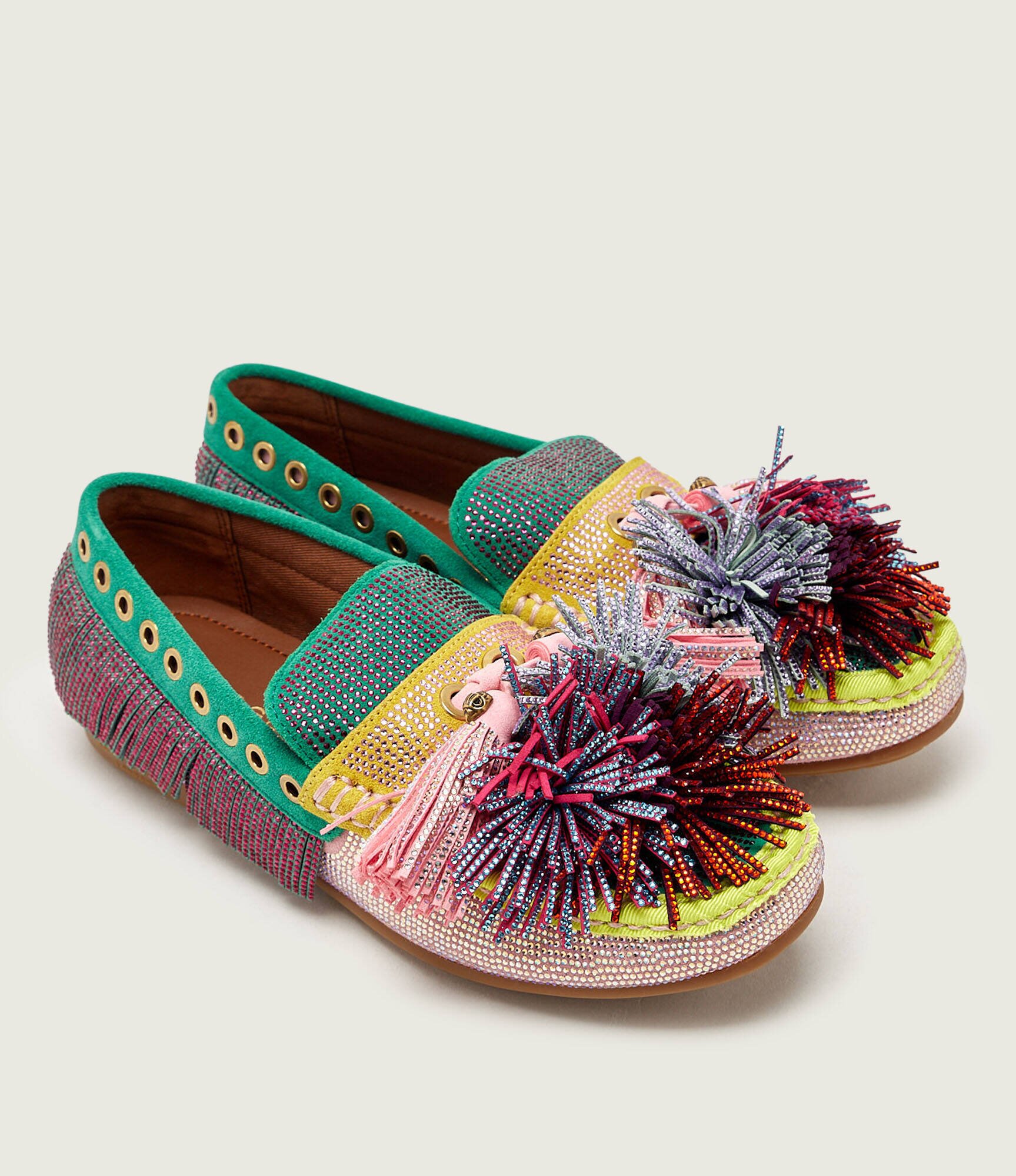Kurt Geiger Mocasini Pom Pom | piele întoarsă
