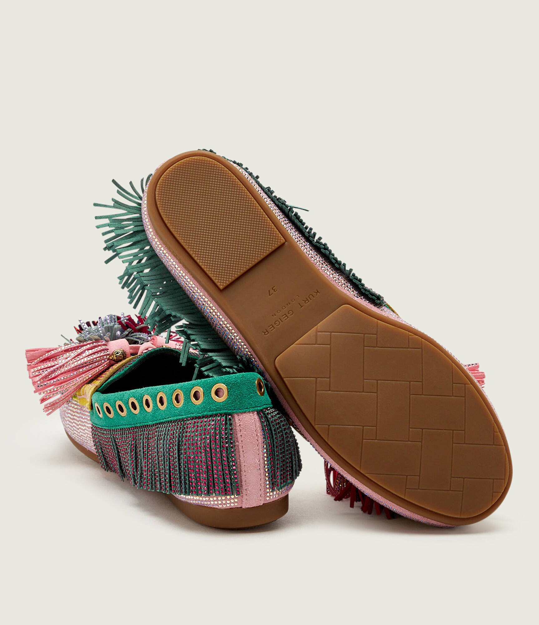 Kurt Geiger Mocasini Pom Pom | piele întoarsă