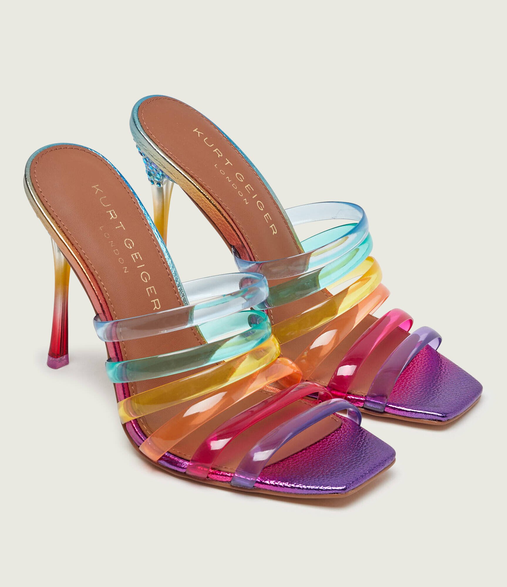 Kurt Geiger Șlapi cu tocuri înalte MADDISON cu adaos de piele