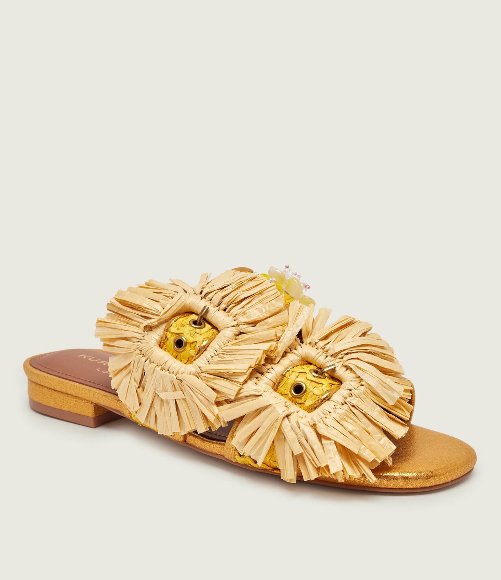 Kurt Geiger Șlapi RAFFIA BUCKLE FLAT