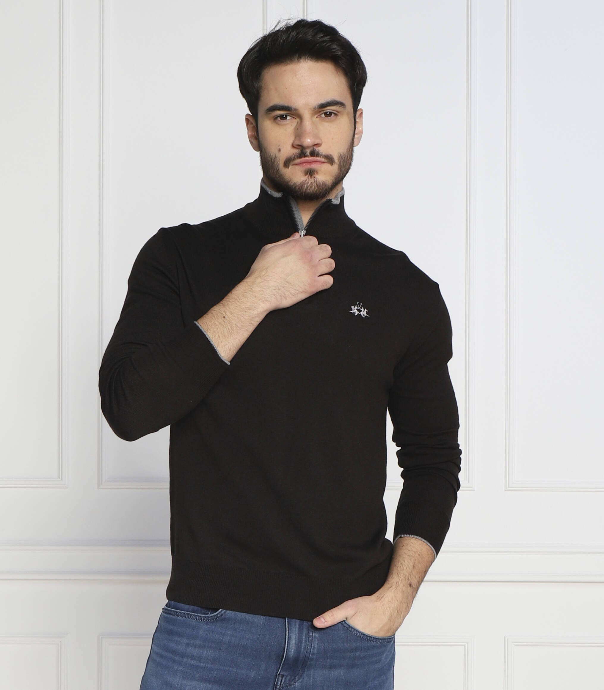 La Martina Pulover yw020 | Slim Fit cu adaos de lână