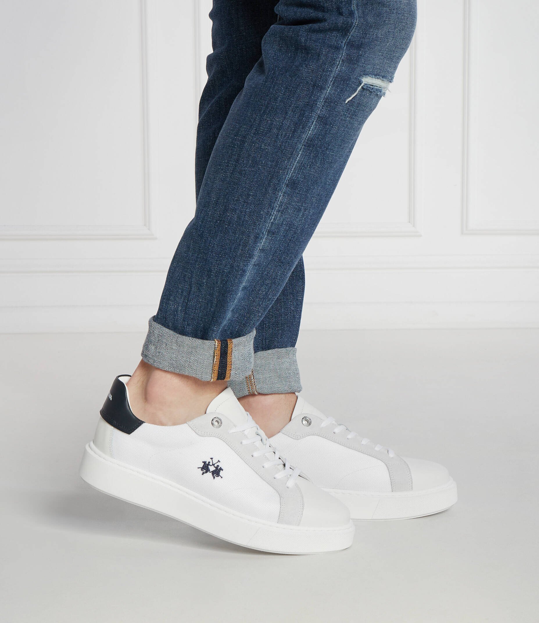 La Martina Sneakers cu adaos de piele