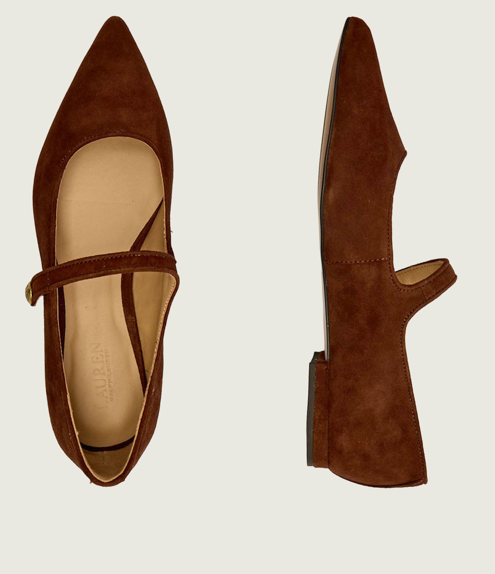 Lauren Ralph Lauren Balerini Londyn Mary Jane | piele întoarsă