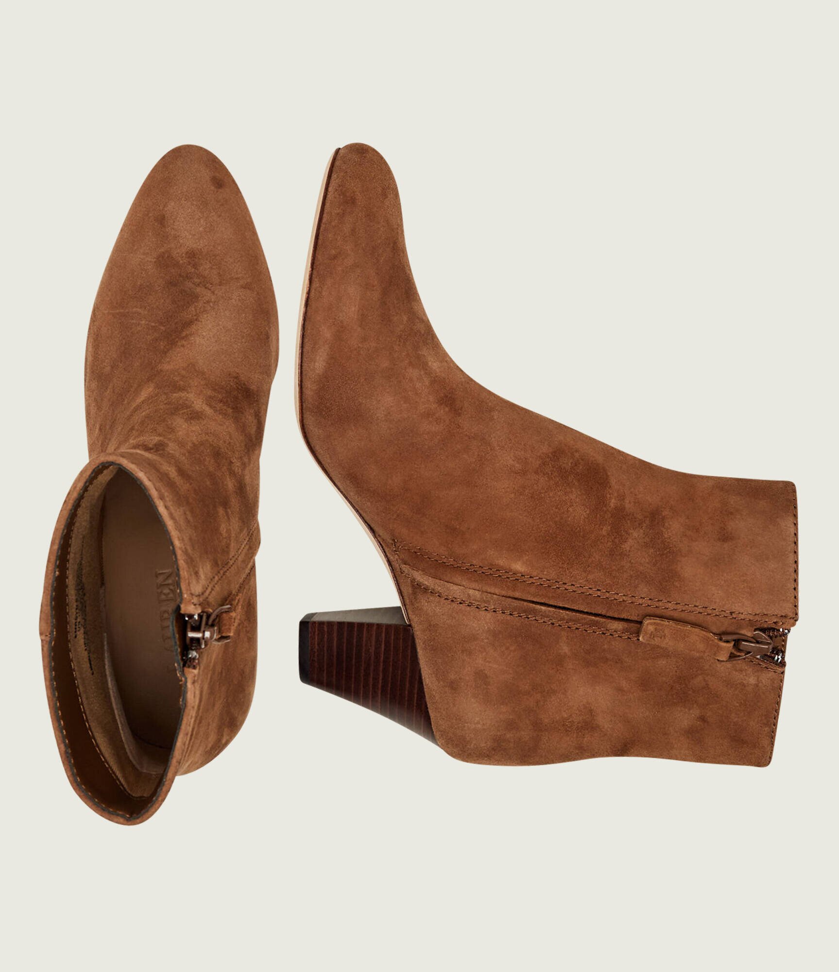 Lauren Ralph Lauren Botine cu toc Emersyn | piele întoarsă