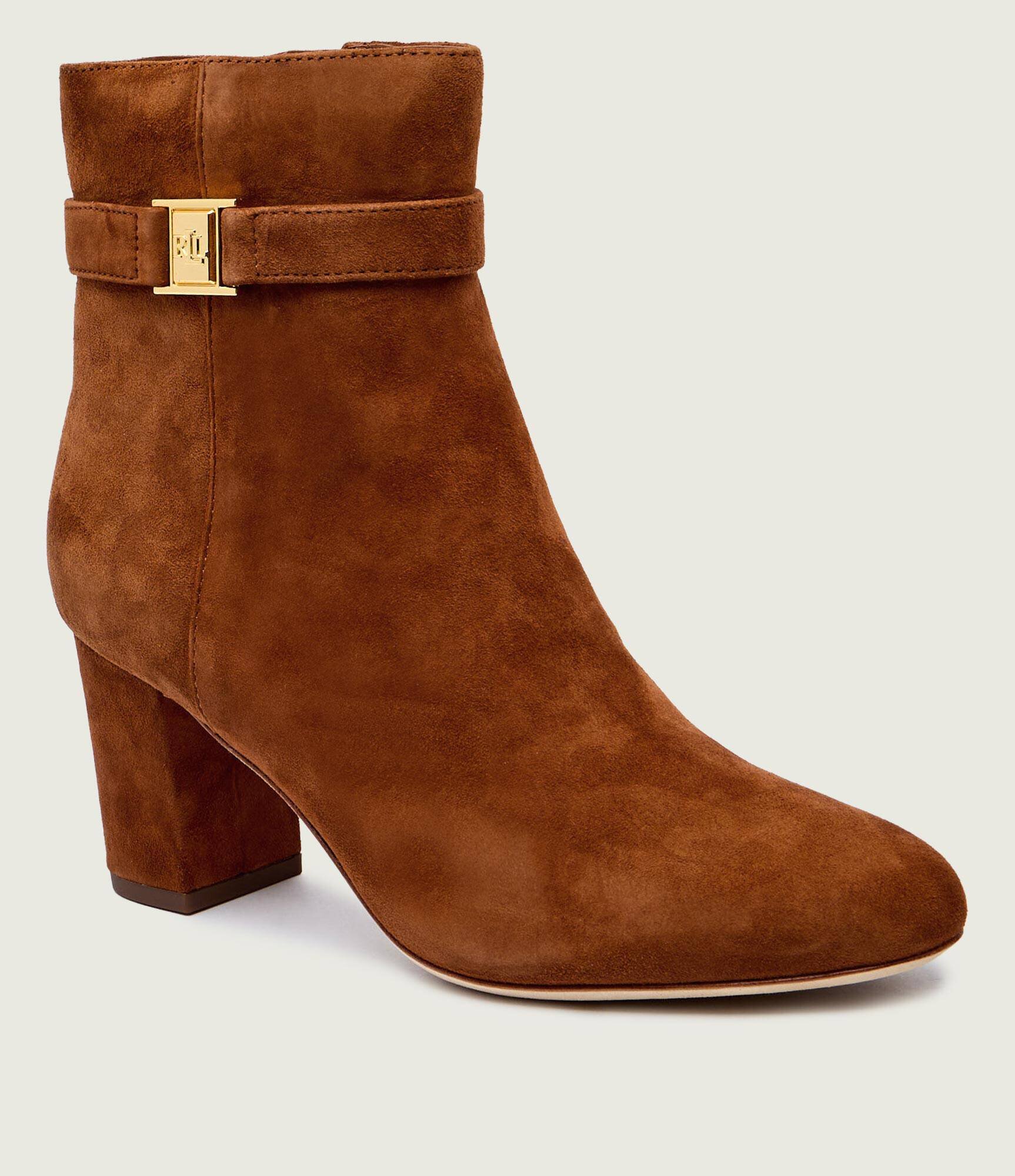 Lauren Ralph Lauren Botine cu toc Kellie | piele întoarsă