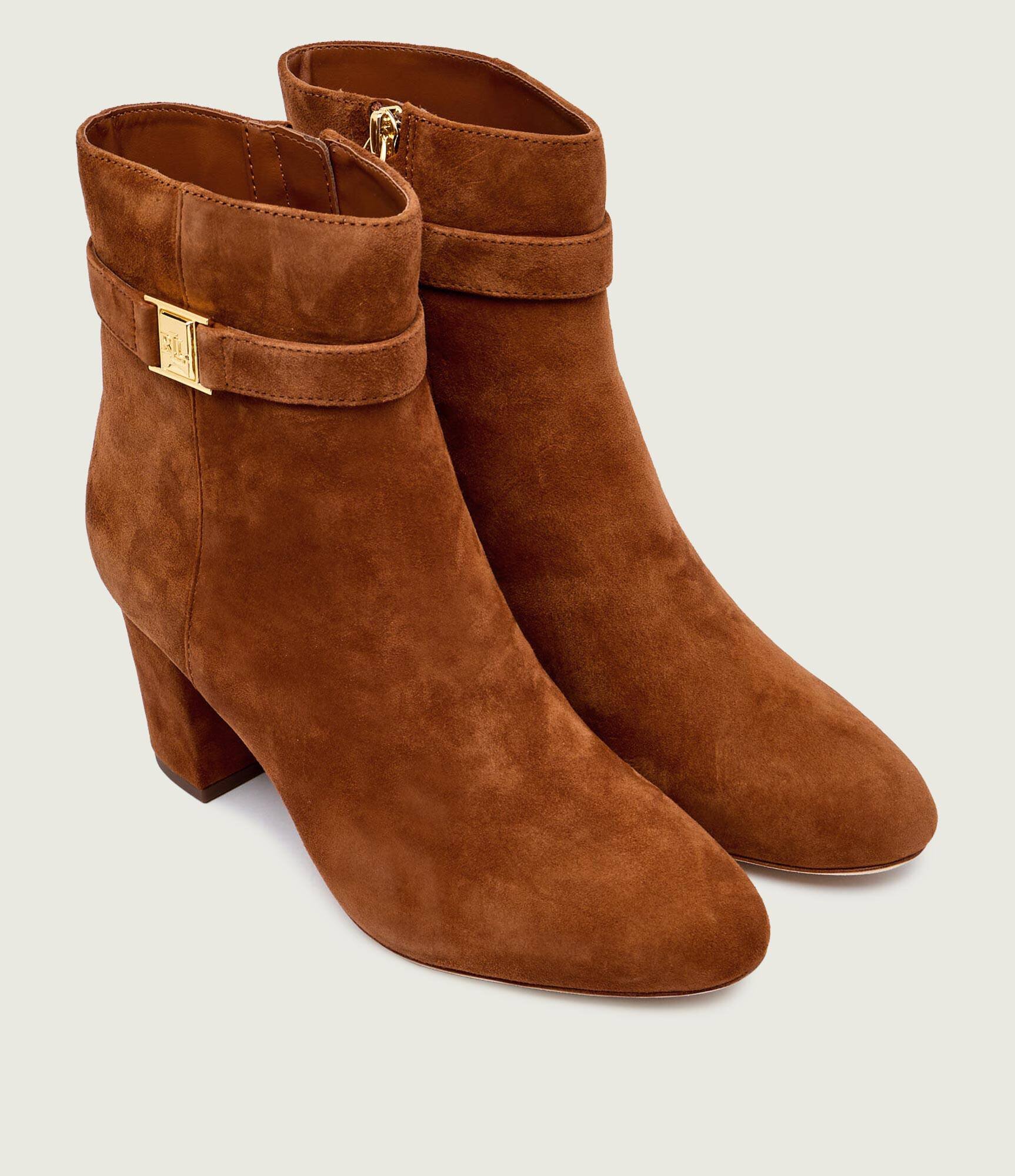Lauren Ralph Lauren Botine cu toc Kellie | piele întoarsă