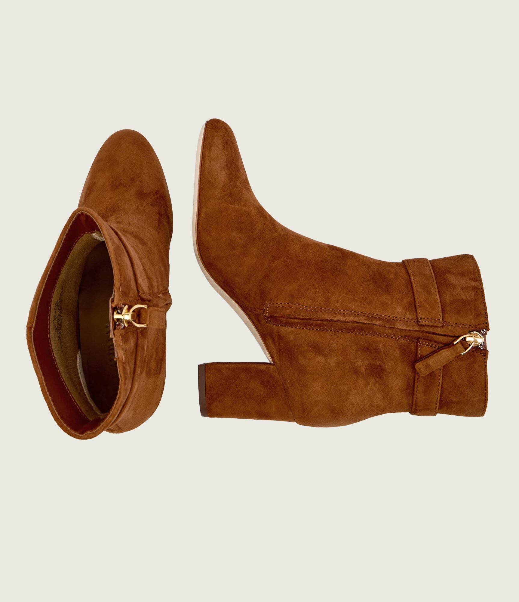 Lauren Ralph Lauren Botine cu toc Kellie | piele întoarsă