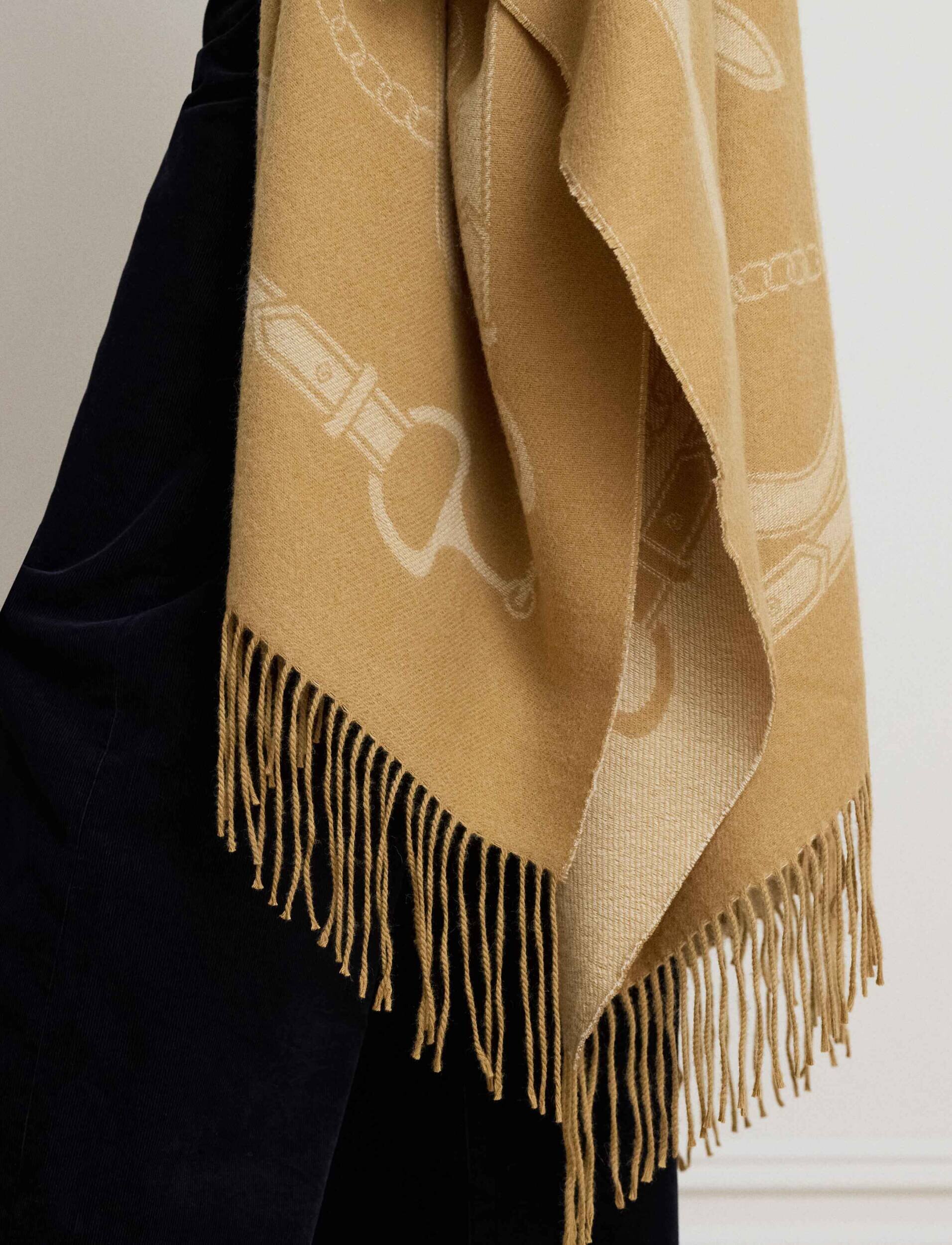 Lauren Ralph Lauren Cu două fețe poncho | Loose fit cu adaos de lână
