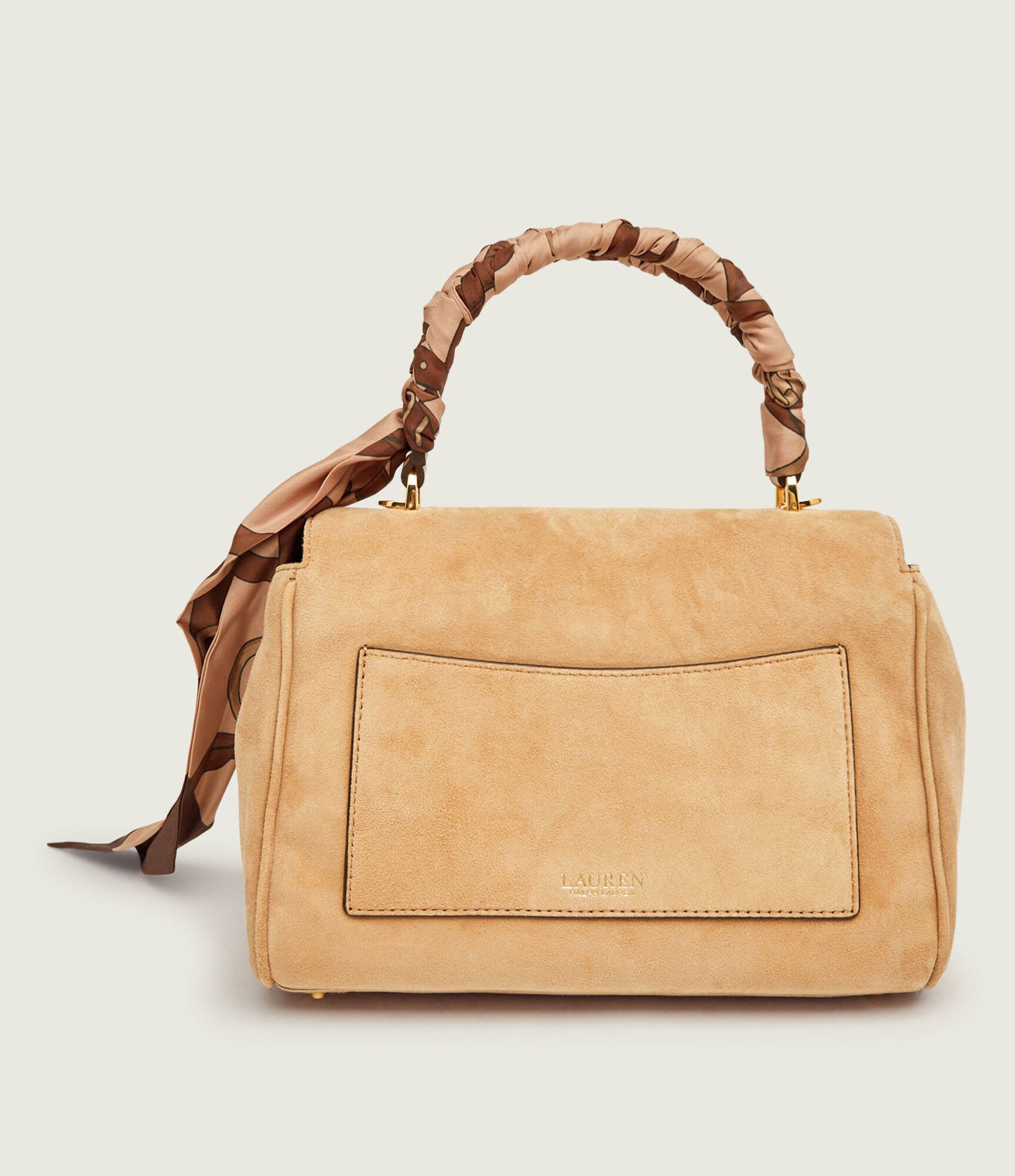 Lauren Ralph Lauren Cufăr + eșarfă pătrată Farrah | piele întoarsă