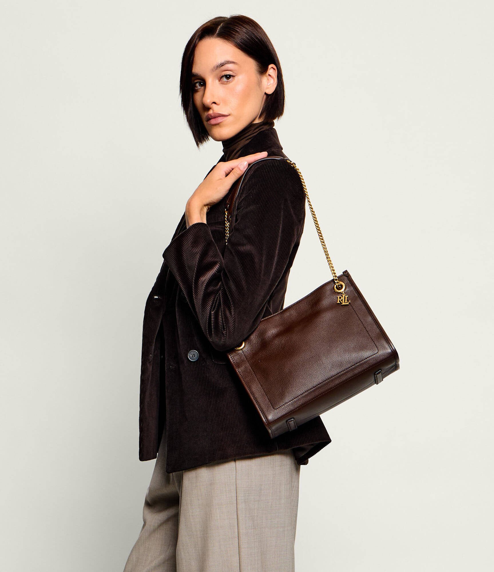 Lauren Ralph Lauren De piele geantă pe umăr Luxe Pebble