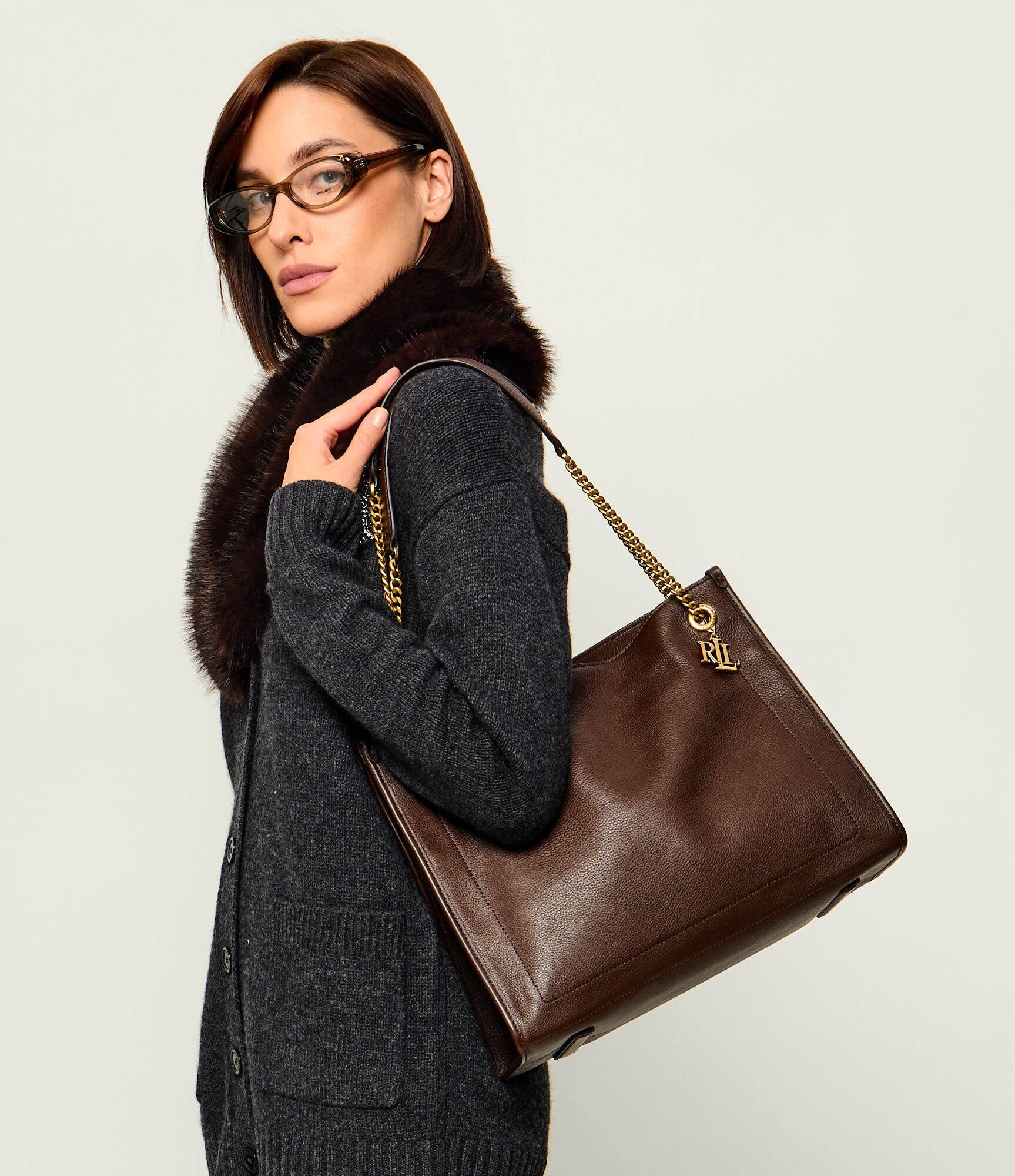 Lauren Ralph Lauren De piele geantă shopper Bradley