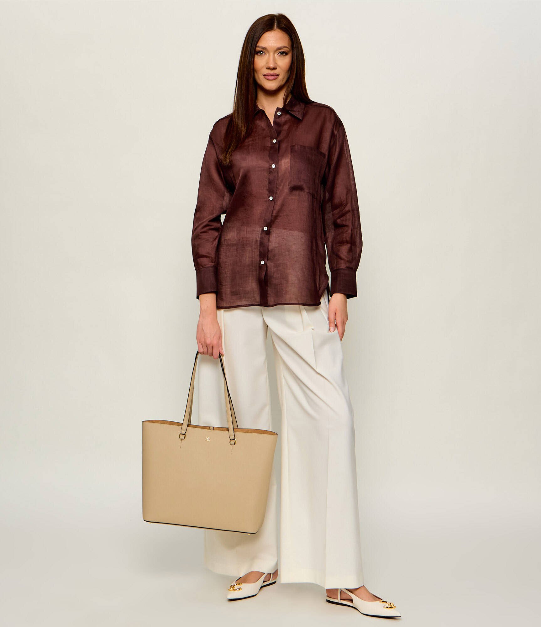 Lauren Ralph Lauren De piele geantă shopper Karly
