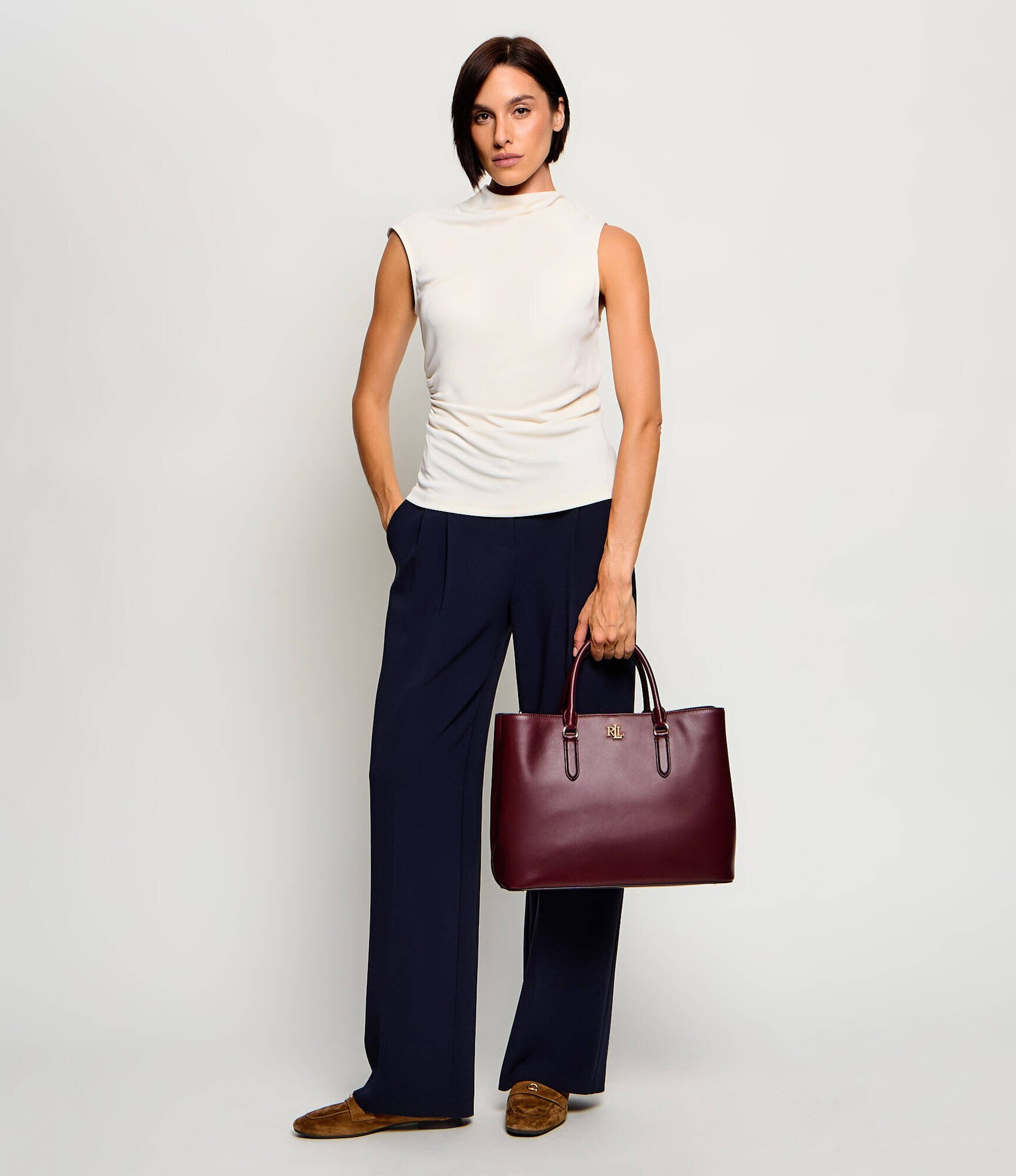 Lauren Ralph Lauren De piele geantă shopper Marcy