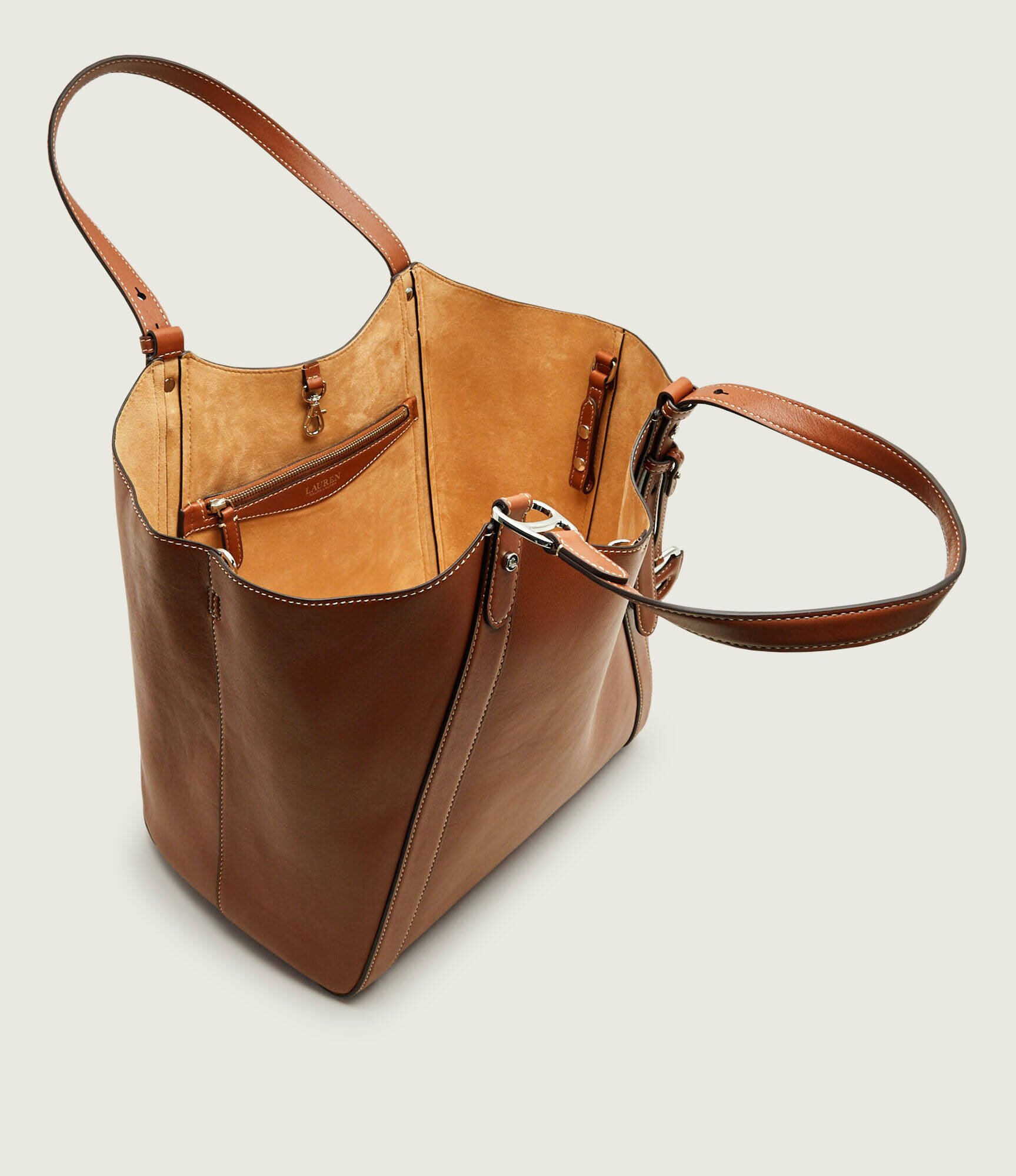 Lauren Ralph Lauren De piele geantă shopper Tasha
